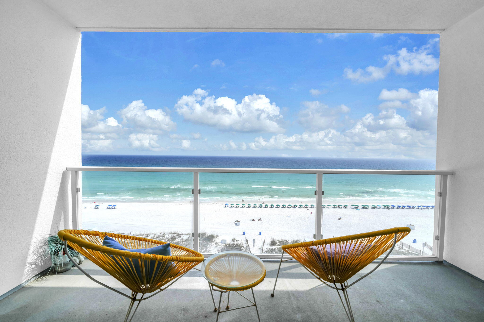 Perched atop the exclusive Sterling Sands Condominium, this rare penthouse unit offers an exceptional blend of privacy, comfort, and investment potential in the heart of Destin. With no neighbors above, you will enjoy a peaceful, quiet retreat complemented by breathtaking, unobstructed Gulf views from your private balcony with sleek glass panels--perfect for soaking in year-round sunsets. This beautifully maintained 2-bedroom, 2-bath condo is sold fully furnished and turnkey, making it ideal for immediate enjoyment or seamless rental income. This highly desirable floor plan already has demonstrating strong performance. Inside, the open-concept kitchen and living area create a bright, inviting space designed for both entertaining and everyday living, all while maximizing those stunning beachfront vistas. The breakfast bar and countertops have been renovated for modern, comfortable entertaining. Built with solid concrete construction, the building offers durability and peace of mind, further enhanced by a recently completed milestone inspection with no special assessments required. Sterling Sands is a beachfront resort with just eight stories, which ensures minimal elevator wait times and a more relaxed, uncrowded atmosphere. Residents and guests enjoy 460 feet of private, deeded sugar-white beach, available beach service, a seasonally heated beachfront pool and hot tub, a gulf-front fitness center building, and a convenient grilling area. The less crowded design of the development also ensures ample parking is available to you and your guests. Located just minutes from Destin's premier dining, shopping, and entertainment, this penthouse presents an outstanding opportunity whether you're seeking a luxurious full-time residence, a serene second home, or a high-performing addition to your investment portfolio.