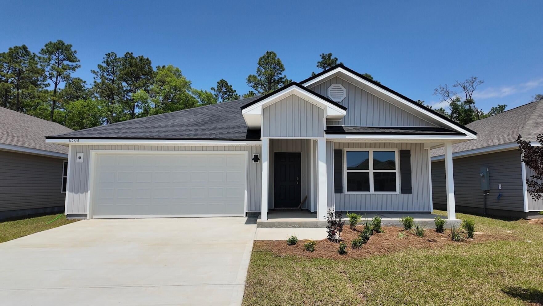 Welcome to Rivers Cove featuring a beautiful community pool and playground. The Cali model, one of our most sought-after designs, offers a fantastic open layout for relaxed living. Offers 4 bedrooms, 2 bathrooms, a covered back patio, 2-car garage, and the 'Smart Home Connect' System with various convenient Smart Home devices. The well-appointed kitchen includes stainless steel appliances, a smooth-top range, built-in microwave, quiet dishwasher, corner pantry, island bar, eye-catching wood-look flooring, and plush carpet in the bedrooms. Bedroom 1 and the adjoining beautiful bath boast a large walk-in closet, double vanity sinks and more. Fabric Hurricane window and door protection is also included. ALL LISTING pictures, colors, features, and size may vary. Square footages are approximate.
