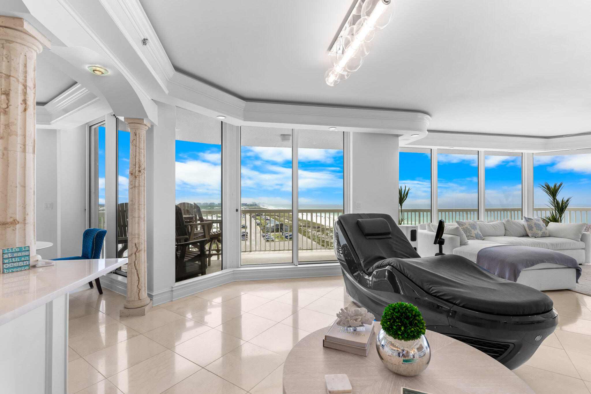 Experience the pinnacle of Gulf front living in this meticulously reimagined 8th-floor end-unit. Positioned within the prestigious Silver Shells Beach Resort. A gated, 31-acre sanctuary bordering the pristine Henderson Beach State Park. Following a massive, no expense spared  transformation, the interior is a masterclass in modern luxury. Flow effortlessly into a fully upgraded layout featuring brand-new designer bathrooms, fresh high-end paint, and custom finishes throughout.  The laundry room provides a full size stackable washer and dryer as well as a reverse osmosis water filtration system. Wrap around balconies offer unrivaled dual perspectives. sweeping views of the Gulf's emerald waters and panoramic vistas of the lush, resort grounds. 

Silver Shells represents the peak of coastal amenities. Beyond 1,000 feet of private, white sand beach frontage, owners enjoy exclusive access to a 7,500 sq. ft. lagoon pool, an indoor/outdoor climate-controlled pool, a luxury full-service day spa, Pickle Ball, Court-side tennis, basketball, the Gulf-front Sandbar tiki bar, and the on-site Ruth's Chris Steak House deliver a lifestyle normally reserved for five-star international resorts.