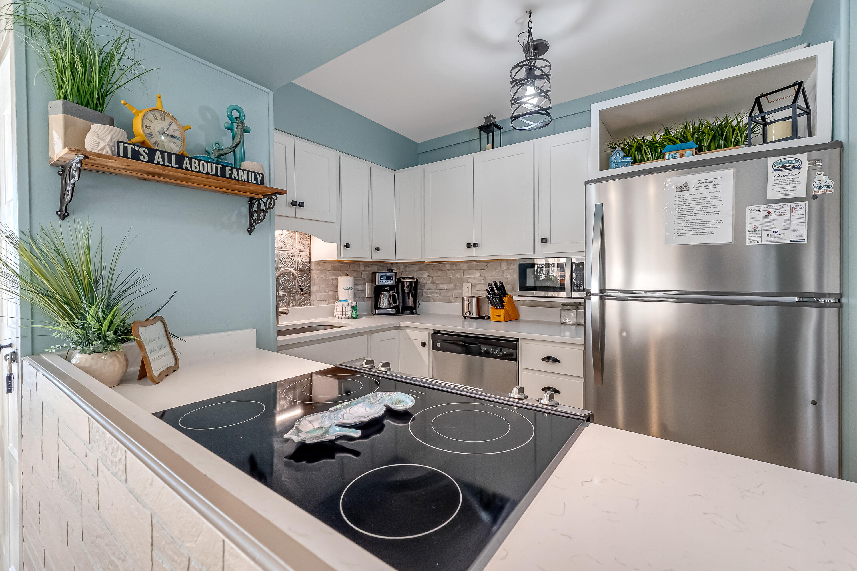 Welcome to Gulf Terrace Condos in the heart of Destin! This beautifully remodeled first-floor, one-bedroom condo is being sold fully furnished, private laundry, and move-in ready. Renovated features, New kitchen cabinets, appliances, vanities, lighting, flooring, etc.  Enjoy an open layout with modern finishes, perfect for a beach retreat or rental investment. Gulf Terrace is a gated community offering three sparkling pools, tennis, and clubhouse. Owners are welcome to bring their pets, making it ideal for full-time living or vacation stays. Just minutes from Henderson Beach State Park, sugar-white sand beaches, world-class shopping, and dining.  Whether relaxing by the pool or exploring all Destin has to offer, this condo delivers the perfect blend of comfort and coastal lifestyle.