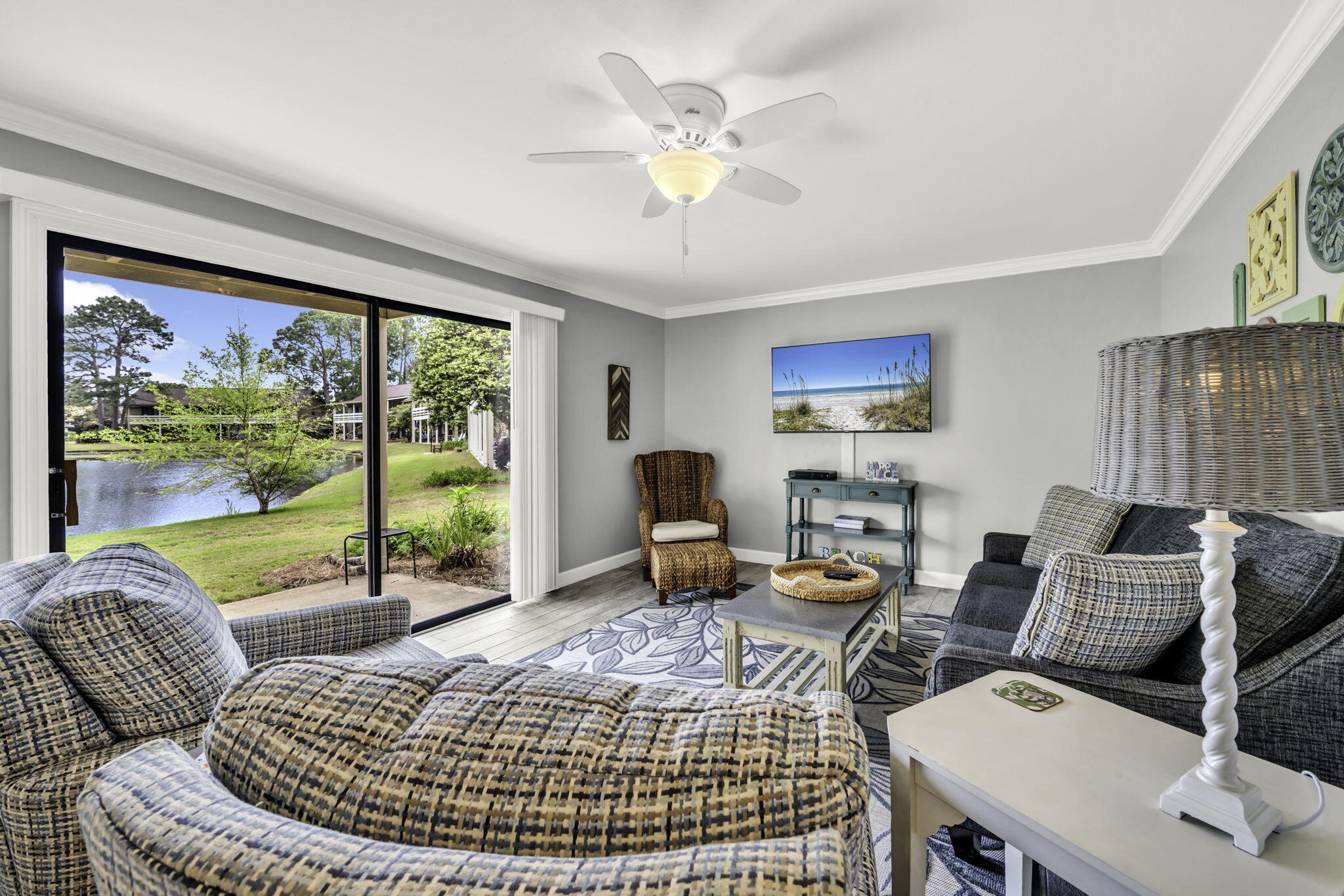 Positioned to capture one of the most serene and calming lake views in the community, this beautifully updated condo offers the perfect blend of comfort, style, and versatility. Enjoy peaceful mornings and relaxing evenings overlooking the water, with natural light filling the inviting interior.

The unit has been tastefully updated and is in excellent condition, making it truly move-in or rental ready. The open-concept living space flows effortlessly, ideal for both everyday living and entertaining. A rare and highly desirable feature, the unit includes a full-size washer and dryer, adding convenience and long-term value. Located within the highly sought-after Seascape Resort, owners and guests enjoy access to an impressive array of amenities, including multiple swimming pools, deeded beach access, private beach area, championship golf course, tennis courts, pickleball courts, on-site dining, and 24-hour security--all within a beautifully maintained, resort-style setting.

Whether you're searching for a primary residence, a second home getaway, or a high-performing rental investment, this property checks every box. Ideally situated in Miramar Beach, you're just minutes from world-class beaches, shopping, and dining, while still enjoying a peaceful, tucked-away atmosphere. Buyer to verify all information