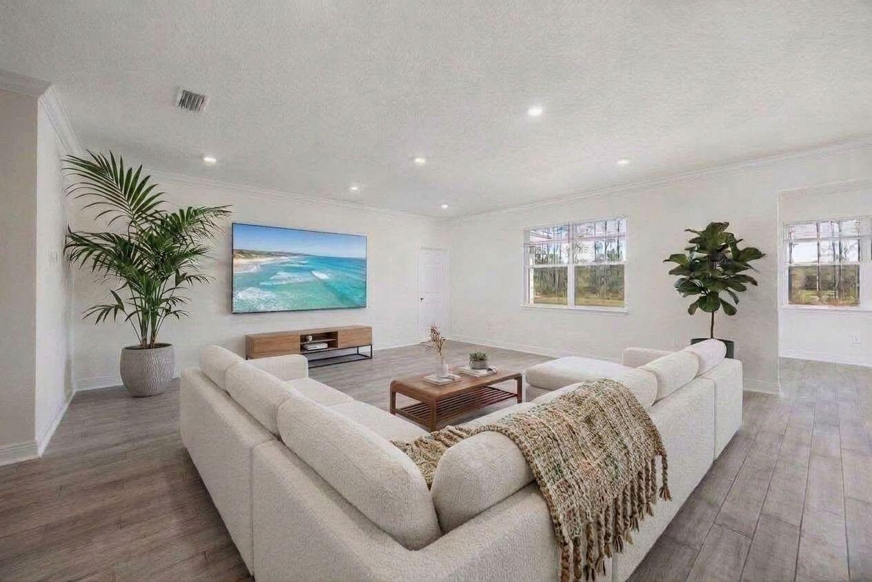 $10,000 toward buyer's closing costs with a full-price offer!
 Welcome to 133 Sky Way in Hammock Bay, Freeport - a home where space truly opens up your life. Built in 2022 and offering nearly 3,000 sq ft, this brick home gives you room to breathe, room to grow, and room to live the way you've always imagined.
From the moment you step inside, the sense of openness is unmistakable. Four bedrooms plus a big dedicated office offer flexibility for work, guests, or hobbies.
The open-concept living and dining area is filled with natural light, and peaceful water views become part of your everyday backdrop. The kitchen features quartz countertops, a large walk-in pantry, modern lighting,>>> and a gas stove - ideal for anyone who enjoys cooking with precision and flavor. The split-bedroom layout ensures privacy, and the large primary suite includes sitting area, tray ceilings and a generous walk-in closet.
 This home also benefits from approximately $15,000 in recent upgrades (all done in March of 2026), including a brand new well pump, lush professionally installed sod in both the front and back yards, new low-maintenance flower beds, and fresh interior paint throughout. Located in Flood Zone X, the property offers added peace of mind and typically lower insurance costs. A four-car driveway provides plenty of space for family and guests.
Energy-efficient features - including double-pane low-E windows, modern insulation, and an efficient HVAC system - help  keep the home comfortable year-round.
Living in Hammock Bay, residents enjoy 3 resort-style pools, a large fitness center, clubhouse, sports courts, playgrounds, dog parks, pickle ball and tennis courts,  miles of walking and biking trails, a general store, a food-truck court, and regular neighborhood events! Wide sidewalks and beautifully maintained common areas make it easy to enjoy the outdoors. Proximity to iconic Gulf Coast spots: Blue Mountain Beach, the Gulf of America and its white sand, top entertainment, stunning State Parks along Scenic Highway 30A, and the Choctawhatchee Bay are all just 15-20 minutes away.
If you're looking for a home that blends a lot of  space, comfort, peaceful views, and an exceptional community, 133 Sky Way delivers it all with ease! Schedule your showing today! Please  note: Some rooms have been virtually staged to show their potential, the home is vacant and unfurnished.