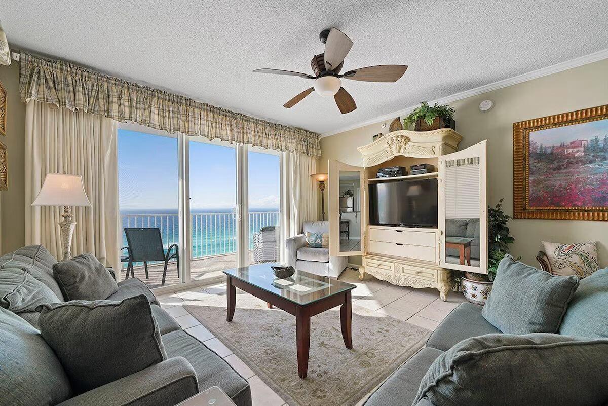 Welcome to Majestic Sun B1001, an exceptional 10th-floor corner residence offering breathtaking, unobstructed views of the sugar-white beaches and emerald waters of the Gulf. Boasting 1,502 square feet, this spacious 3-bedroom, 3-bath condominium combines luxury, comfort, and one of the most desirable locations along the Emerald Coast. The corner-unit design fills the condo with natural light while showcasing panoramic Gulf views that stretch for miles. Enjoy your morning coffee overlooking the water, spend the day relaxing on the beach just steps away, and end each evening with unforgettable sunsets from your private balcony. The open-concept living, dining, and kitchen areas are designed to maximize the incredible views and provide the perfect space for entertaining family and friends. The spacious primary suite also enjoys beautiful Gulf views, while two additional bedrooms and three full bathrooms offer plenty of room for family and guests. Located within the 300-acre Seascape Resort, owners enjoy an impressive collection of amenities including over 2,000 feet of deeded beach access, an 18-hole championship golf course, tennis and pickleball courts, indoor and outdoor pools, hot tubs, a fitness center, walking and biking trails, and on-site dining. Perfectly situated in the heart of Miramar Beach, you're just minutes from Silver Sands Premium Outlets, Grand Boulevard, Destin Commons, world-class golf, boating, fishing, and Pompano Joe's.
