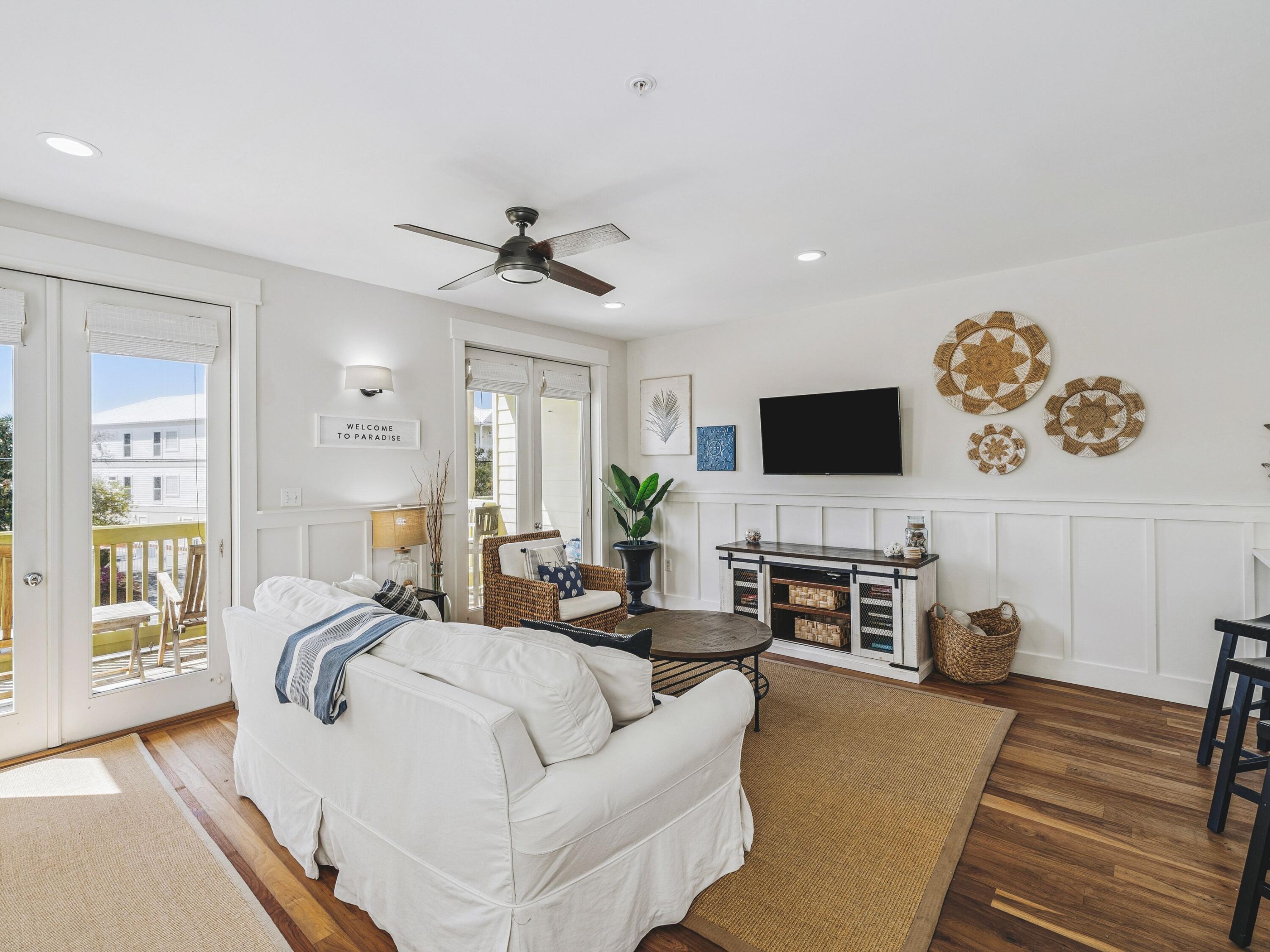 Welcome to Grand Isle Unit 203 -- a beautifully maintained one-bedroom, two full-bath condominium located in the boutique Grand Isle community on the north side of 30A. This second-floor end unit offers thoughtfully designed living space with raised ceilings, hardwood floors, strong natural light, and a bright coastal atmosphere that perfectly complements the Emerald Coast lifestyle.
The spacious primary bedroom features a king-size bed and an en-suite bath, while the open-concept living area flows seamlessly into the kitchen-- creating a functional and inviting layout for owners and guests alike. The condo is turnkey and rental-ready, making it equally appealing as a second home or investment property. Grand Isle offers private, gated beach access directly across 30A, along with elevator access and a community pool onsite. Being north of 30A helps keep ownership costs lower while still delivering strong rental appeal and easy beach access.
Ideally located in Seagrove Beach, the condo is walkable to popular dining and retail options including The Perfect Pig, Soho Retail, Shabby Lips, Slipcover Window Treatments, and The Twist Saloon. Enjoy direct access to the Scenic 30A trail system connecting you to the area's charming coastal villages.
You're just 1.7 miles from Seaside and WaterColor to the west, and approximately 5 miles from Rosemary Beach, with The Greenway Station and The Big Chill in between.