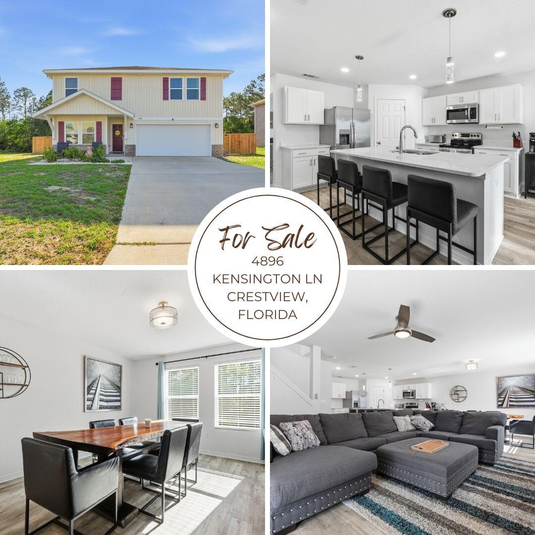 LOCATED IN SOUTH CRESTVIEW -- CLOSE TO MILITARY BASES & EMERALD COAST BEACHES!

Welcome to the desirable Partridge Hills community, offering no through traffic and a peaceful setting in a prime South Crestview location. Situated on a 0.27-acre privacy-fenced lot, this spacious 4-bedroom, 2.5-bathroom home with a 2-car garage was built by Phillips Homes, a respected local builder, and is a true semi-custom home--not a production build.

The highly sought-after Cherry Blossom floor plan offers an exceptional layout with two additional flex spaces, including a downstairs flex room perfect for an office, playroom, or additional living area, plus a large upstairs flex space.

Designed with upgrades throughout, the open-concept kitchen features quartz countertops, a large island with breakfast bar seating, stainless Frigidaire appliances, white shaker cabinetry, oversized corner pantry plus an additional pantry, stainless cabinet hardware, recessed lighting, and a push-button garbage disposal. The kitchen flows seamlessly into the spacious dining area and huge great room/living room, complete with glass sliders leading to the covered back patio and additional exterior storage closet.

Enjoy peaceful views of the private backyard with wooded tree line beyond the fence, creating a serene outdoor setting.

The home features high-quality waterproof and scratch-resistant LVP flooring throughout the downstairs, upstairs laundry room, and all bathrooms, while plush carpet adds comfort to the bedrooms and upstairs hallway. The oversized upstairs laundry room is conveniently located near all bedrooms and offers plenty of room for folding and storage.

The spacious primary suite includes two large double-shelved walk-in closets and a private ensuite bathroom featuring double vanities with drawers, quartz countertops, a walk-in shower with glass door, linen closet, towel bar package, and a private water closet with pocket door.

All three guest bedrooms are generously sized and include walk-in closets with lighting. The upstairs guest bathroom also features quartz countertops, framed mirror, cabinet hardware, and a tub/shower combination.

Additional upgrades and features include:
 Smart Technology deadbolt system
 CAT 6 pre-wiring with central internet hub
 Dual Carrier HVAC systems (one for each floor)
 PEX plumbing system
 50-gallon water heater
 Dimensional shingle roof with gutters
 Low-maintenance newer systems throughout
 Potential for low home insurance rates

This beautifully upgraded home offers space, functionality, and modern convenience in one of South Crestview's most desirable locations. Schedule your private showing today before this incredible opportunity is gone!