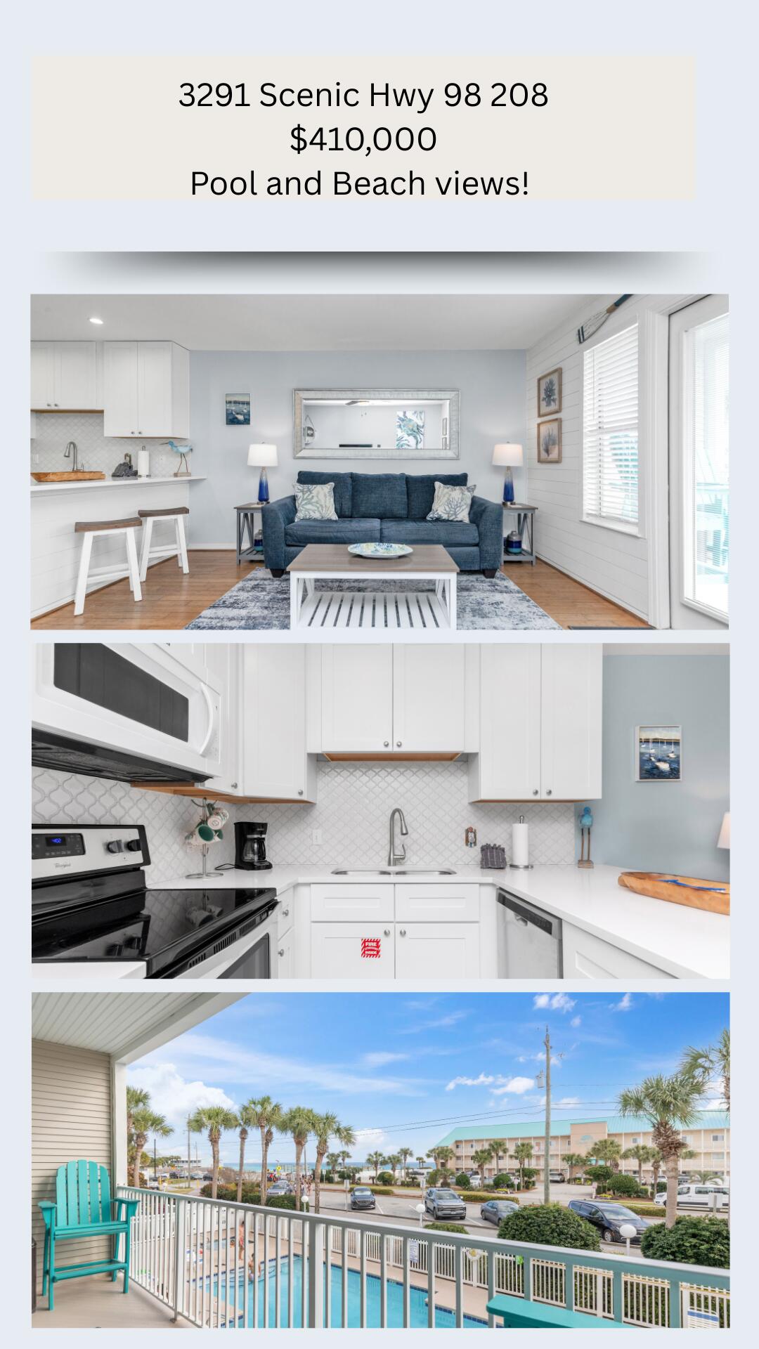 Welcome to your turnkey coastal retreat and income-producing gem! This fully renovated 1-bedroom condo on the 2nd floor is perfectly designed to maximize both comfort and revenue, comfortably sleeping up to four with custom-built bunk beds. Enjoy Gulf-front and heated pool/hot tub view from private balcony. Located directly across the street from TWO beach accesses, you're just steps away from the sand and surf without the premium beachfront price. Inside, the unit features luxury vinyl plank flooring throughout, a beautifully updated kitchen, and a modernized bathroom.  Major equipment is newer to include new HVAC. Add the convenience of an in-unit washer and dryer and owner storage. Sold fully furnished with revenue history exceeding 55k/year.