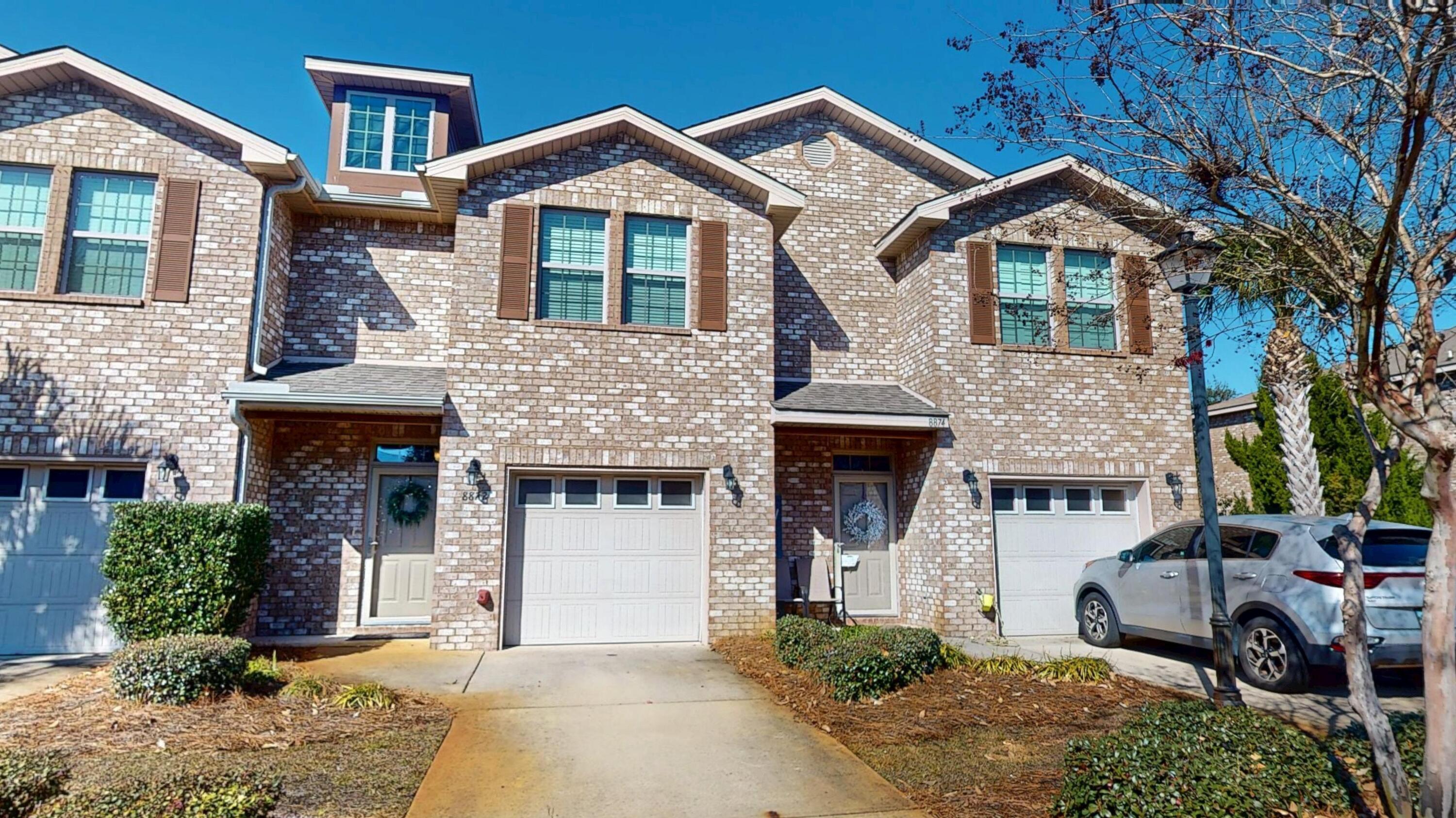 Welcome home to this all-brick townhome that checks all the boxes! Featuring 3 bedrooms, 2.5 baths, 1531 sq ft and a 1-car garage, this home blends style, comfort, and convenience.
Inside you'll love the granite countertops in the kitchen and baths, all appliances included, and tile & LVP flooring throughout the main level. The 2nd-floor laundry makes life easy, and the spacious primary suite boasts a private ensuite with dual sinks, walk-in shower, and walk-in closet. Step outside to your private patio with fenced-in yard—perfect for relaxing or letting pets play. Enjoy fantastic HOA amenities including a pool, playground, and miles of sidewalks and green space, ideal for evening strolls and dog walks. It also covers exterior and lawn maintenance, including the roof.  Reserve Pointe community in the heart of Navarre, close to all the conveniences and only 2.5 miles to the sugar white sand of Navarre beach! Short term rentals of 30 days or more are allowed.