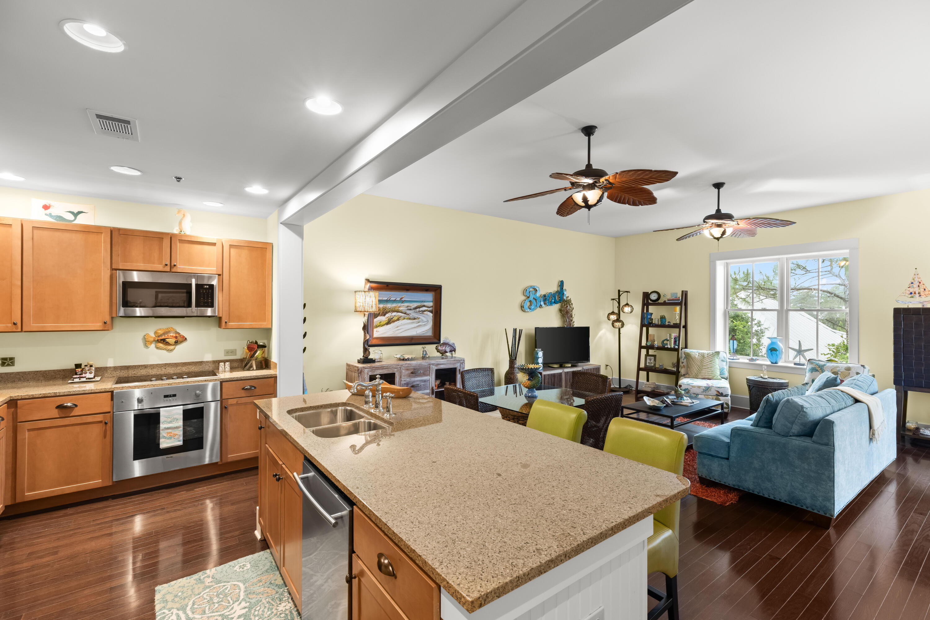 Tucked away on the quiet preserve side of Redfish Village, M2-314 offers a rare combination of privacy, space, and never-rented ownership. This beautifully maintained 3-bedroom, 3-bath residence features 1,485 square feet of comfortable coastal living with an open floor plan, hardwood floors, granite countertops, and spacious guest suites. Backing up to the preserve and neighboring Lakeside community, the location creates one of the most peaceful settings in all of Redfish Village--well removed from road noise and high-traffic areas.

The oversized primary suite includes private balcony access, while the open kitchen and living area flow seamlessly for entertaining and relaxing after a day at the beach. Lovingly cared for as a private family retreat and never used as a rental, the condo shows pride of ownership throughout.

Redfish Village owners enjoy private deeded beach access with shuttle service, a resort-style pool, fitness center, owner's lounge, playground, grilling areas, and direct access to the Timpoochee Trail in the heart of Blue Mountain Beach. With recent community improvements including new roofs and strong reserves, this is an exceptional opportunity to own one of the quietest and best-kept units in Redfish Village.