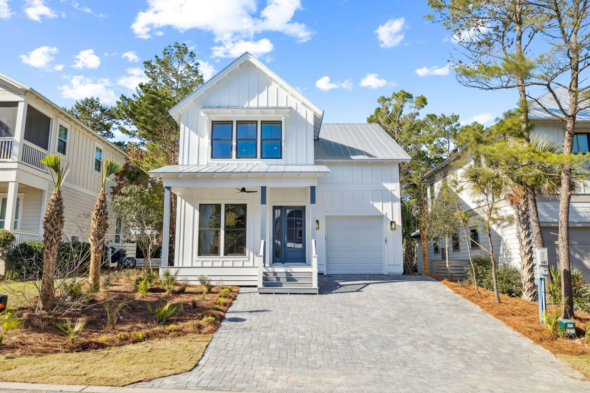 Nestled in the Grande Pointe community, this newly built two-story coastal cottage showcases luxurious finishes and meticulous attention to detail. The home features four spacious bedrooms, each with its own full bathroom and roomy walk-in closets, complemented by hardwood flooring throughout. Designed to accommodate a variety of lifestyles, it is perfectly suited as a primary residence, vacation retreat, or short-term rental.
Noteworthy upgrades include soaring 10-foot ceilings, premium Café appliances, a stunning 12-foot kitchen island with waterfall solid surface countertops, Waterworks faucets, and a gas fireplace. All closets, including the large walk-in pantry, are outfitted with custom wood built-ins. Nestled in the Grande Pointe community, this newly built two-story coastal cottage showcases luxurious finishes and meticulous attention to detail. The home features four spacious bedrooms, each with its own full bathroom and roomy walk-in closets, complemented by hardwood flooring throughout. Designed to accommodate a variety of lifestyles, it is perfectly suited as a primary residence, vacation retreat, or short-term rental.
Noteworthy upgrades include soaring 10-foot ceilings, premium Café appliances, a stunning 12-foot kitchen island with waterfall solid surface countertops, Waterworks faucets, and a gas fireplace. All closets, including the large walk-in pantry, are outfitted with custom wood built-ins. The open-concept first floor creates an inviting environment ideal for social gatherings and entertaining, with the living room offering a cozy gas fireplace and French doors that lead out to the patio.
Upstairs, the master suite boasts a cathedral ceiling, dual vanities, an expanded shower, and a generous walk-in closet. Two additional bedrooms on the second floor offer ensuite bathrooms and walk-in closets, ensuring comfort and privacy. The fourth bedroom, located on the main floor, provides direct access to the patio and can easily be transformed into a media room, office, or flexible space.
Outside, the cottage is finished with attractive board and batten siding, a standing seam metal roof, and a driveway accommodating up to three cars. Grande Pointe's prime location means you're just a stroll away from public beaches, boutique shops, restaurants at 30 Avenue, Rosemary Beach, and all the excitement of 30A. Residents enjoy access to the neighborhood pool, clubhouse, and dock situated on the world's largest dune lake.
Take advantage of this exceptional opportunity to own a brand-new home in one of Inlet Beach's most sought-after neighborhoods. For a private showing, contact Jolie Hornyak at 770-480-3011.