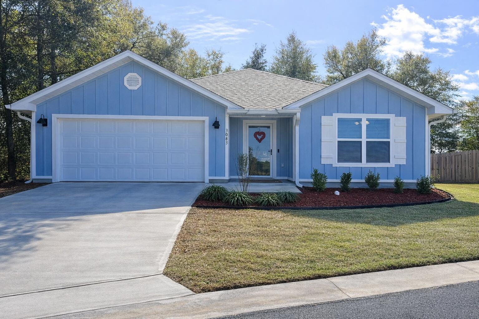 Welcome to Royal Estates! This highly desirable Cali model, one of our most popular floorplans with a fabulous open design for relaxed living. 4 beds, 2 baths, covered patio, 2 car garage & the 'Smart Home Connect' System has a variety of convenient Smart Hm. Devices. Well-designed kitchen features stainless appliances, gorgeous granite, smooth-top range, built in microwave, quiet dishwasher, corner pantry, island bar, striking wood-look flooring throughout & PLUSH carpet in the bedrooms. Bedroom 1 & adjoining bath has a lg. walk-in closet, + extra storage double granite vanity sinks & lg. shower. Sharp curb appeal with nice clean lines. Easy access to the airport, military base, beaches at Ft. Walton, Destin & minutes from the popular Blackstone Golf Course.
