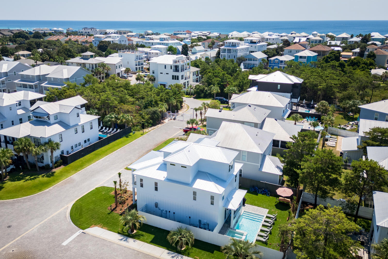 Beautiful income-producing property with approximately $148K in confirmed 2026 bookings, with open dates still available and 2027 bookings already underway! 2025 Built - New Luxury Vacation Rental in The Villas of Frangista with projected gross revenue $165,000- $200,000! Located on a prime corner lot in the gated community of The Villas of Frangista, this stunning 3-story luxury home is delivered turn-key and fully furnished--perfect for a high-performing vacation rental or private coastal retreat.
Designed with both comfort and style in mind, the home features a spacious open-concept living and dining area, a chef's kitchen with a large island, front and back porches, a balcony, and a private heated pool and spa with outdoor waterfall feature for ultimate relaxation.
With 6 generously sized bedrooms, each with its own beautifully appointed private bathroom, the layout offers one bedroom on the first floor, four on the second,