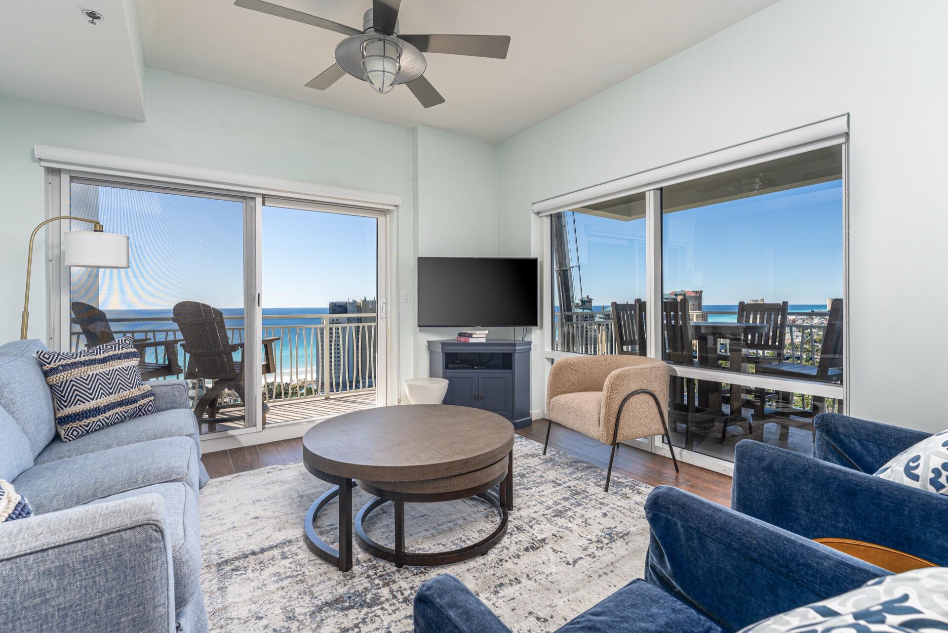 NEW PRICE!!! RARE 3 BEDROOM SOUTHWEST CORNER CONDO IN LUAU 1 TOWER AT SANDESTIN GOLF AND BEACH RESORT!!! This 18th floor Condo offers a Large Wrap Around Balcony with Spectacular Panoramic SUNSET Views of the GULF, BEACH, BAY, MARINA AT THE VILLAGE OF BAYTOWNE WHARF, BAYTOWNE GOLF COURSE, and the Salt Water LUAU Pool with Waterfall. This EXCEPTIONAL CONDO has been TOTALLY UPDATED with New Stainless Steel Appliances, Quartz Counters, Window Treatments, Furniture, Tile like Hardwood Floors, and Paint.  CONDO HAS BEEN PROFESSIONALLY DECORATED and can be Rented as a 3 Bedroom, 2 bedroom & a Studio. Whether your are renting or using this property as a second home, you can enjoy all of the Amenities that Sandestin has to offer such as 4 golf courses, a 98 slip Marina, Restaurants, Tennis Courts, Beach, etc.