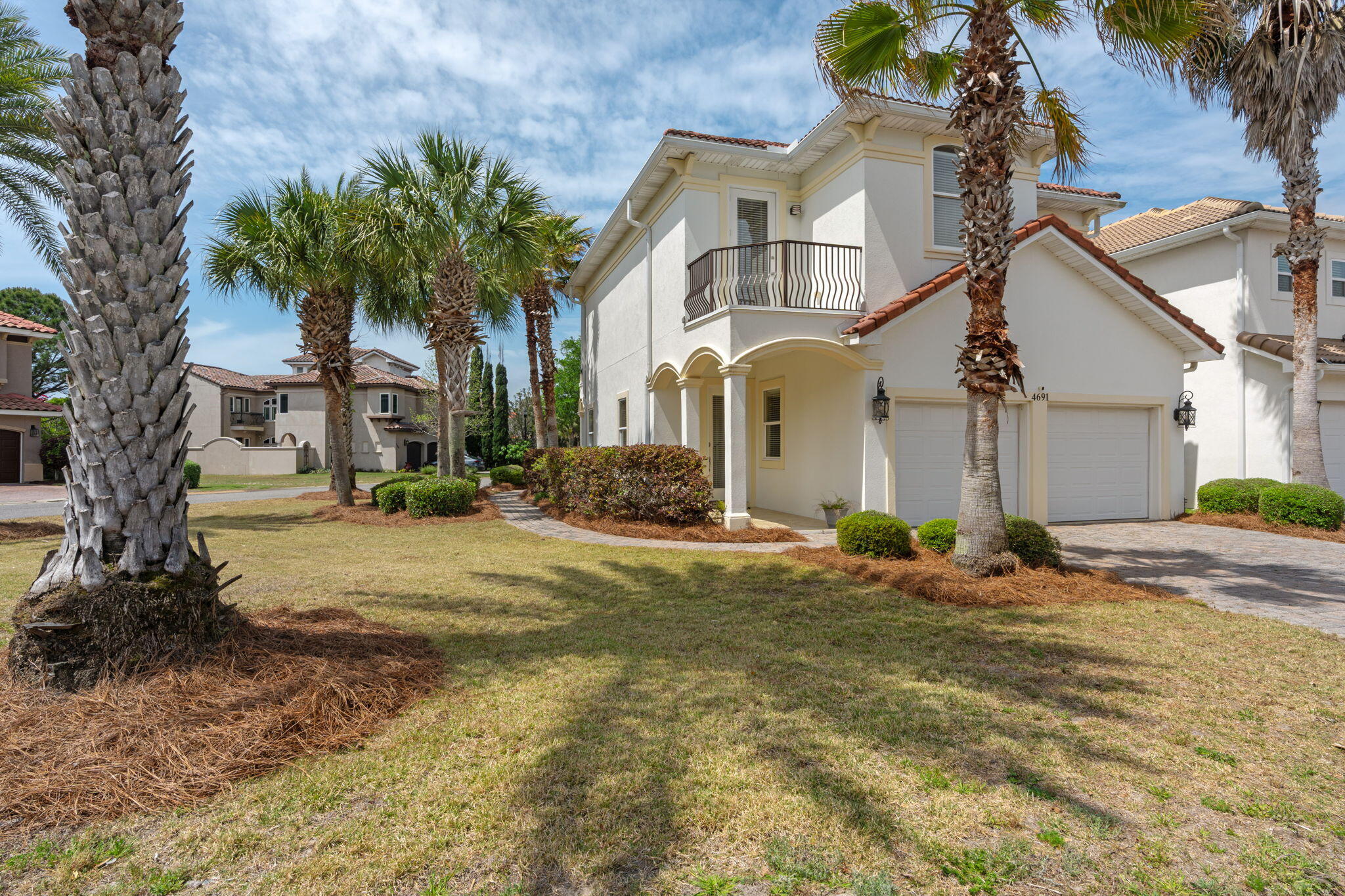 Beautiful Mediterranean-style home in the gated community of Calusa Bay, ideally located in the heart of Destin. This spacious 4-bedroom, 2.5-bath residence offers 2,030 square feet of thoughtfully designed living space with an open floor plan perfect for both everyday living and entertaining.

The interior features many recent upgrades, including painted cabinets and new backsplash, new vanity in half bath, new wood on stairs, and all new flooring on upstairs hall and bedroom. There is tile flooring throughout the main living areas, a well-appointed kitchen with granite countertops, stainless steel appliances, and a comfortable living and dining area filled with natural light. With one bedroom or office conveniently located on the first floor and two bedrooms located on the second ... floor along with the primary suite that provides a relaxing retreat with a soaking tub, separate shower, and access to a private balcony.

Modern smart-home technology enhances the convenience and efficiency of the home, with Wi-Fi-enabled controls for lighting, climate, security, and more.  Residents of Calusa Bay enjoy a secure gated entrance, beautifully maintained grounds with scenic ponds and fountains, and a community pool. The neighborhood is centrally located just minutes from Destin's white-sand beaches, top-rated schools, shopping at Destin Commons, dining, and entertainment.  

Whether you're searching for a primary residence, second home, or investment property, this home offers comfort, convenience, and the best of Destin living.  

Buyer to verify all data deemed important to them.