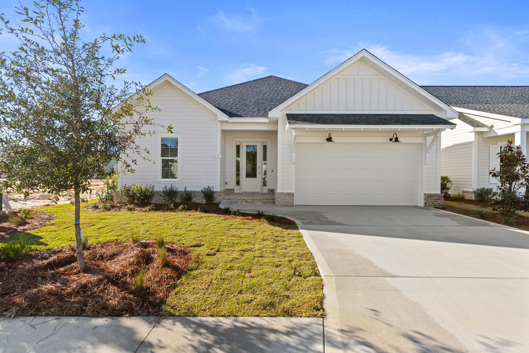 Welcome to the Alana II, a thoughtfully designed residence located in the Longleaf Park neighborhood of Watersound Origins. Offering 1,570 square feet of heated and cooled living space, this single-level home features 2 bedrooms, 2 full baths, a dedicated study, a private screened rear porch, and a 2-car garage--blending comfort and functionality.

The open-concept living, dining, and kitchen areas create a bright and inviting central gathering space, enhanced by 10-foot ceilings, crown molding in the main living areas, and durable luxury vinyl plank flooring. The kitchen is appointed with quartz countertops, upgraded stainless steel Bosch appliances, exhaust vent hood, microwave drawer in kitchen island, soft-close wood cabinetry, and a stylish backsplash, offering both beauty and everyday practicality. Privately positioned at the rear of the home, the Owner's Suite features a spacious walk-in closet and a well-appointed bath with tiled shower, quartz vanity, and quality finishes throughout. A secondary bedroom and full bath near the front of the home provide comfortable accommodations for guests, while the dedicated study offers flexibility for a home office or additional living space.

Outdoor living is equally inviting with a screened rear porch featuring heirloom brick detailing, creating a relaxing space to enjoy the surrounding neighborhood setting.

Additional highlights include energy-efficient construction, impact-rated materials, professional landscaping with irrigation.

Estimated completion: TBD

Located within Watersound Origins, residents enjoy access to exceptional amenities including the Origins Golf Course, Village Commons resort-style pool, fitness center, sports courts, scenic trails, and Watersound Town Center--all just a short golf cart ride away.