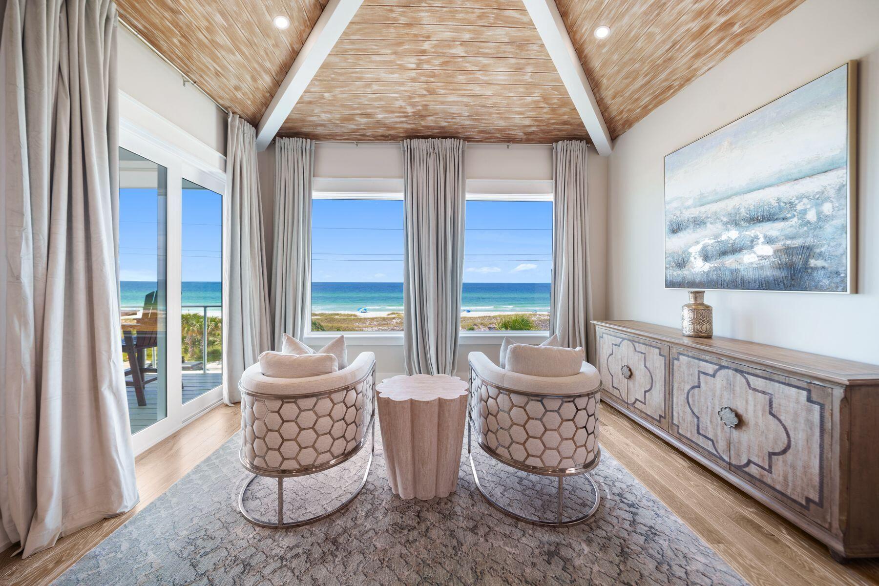 Experience luxury coastal living in this exceptional 7-bedroom, 4,455-square-foot beach-view home in the exclusive Bid-A-Wee Beach community. Perfectly positioned directly across from the Gulf, this fully furnished, rental-ready property offers unobstructed views of the emerald waters and sugar-white sand while comfortably sleeping up to 24 guests, making it an outstanding investment opportunity or private coastal retreat.

Thoughtfully designed for entertaining, the home features multiple King suites, spacious bunk rooms, beautifully appointed living areas, and an elevator providing easy access to all three levels. Expansive balconies showcase breathtaking Gulf views, creating the perfect setting for sunrise coffee or evening sunsets.

Outdoor amenities include a private heated pool, hot tub, outdoor shower, and exclusive coded beach access just steps away. Inside, you'll find Smart TVs throughout, three washer and dryer sets, a full-size ice machine, an additional refrigerator, and ample space for hosting large groups.

Located just minutes from Pier Park, premier dining, shopping, entertainment, and St. Andrews State Park, this remarkable home offers the perfect blend of luxury, location, and exceptional income-producing potential.