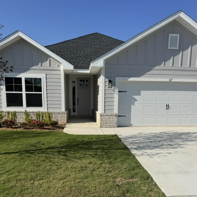 This newly built Craftsman-style home offers relaxed coastal living just 20 minutes from the world-famous beaches of 30A. With 3 bedrooms and 2 baths, the open design features cathedral ceilings and a striking 8' front door that sets the tone upon entry. Enjoy mornings and evenings on the spacious covered patio & appreciate the ease of LVP flooring throughout. The kitchen & baths feature upgraded Quartz countertops. Thoughtful details such as upgraded Moen faucets, lever-handle hardware, and soft-close drawers complete this inviting home designed for everyday comfort and enjoyment. 
Adams Homes pays most closing costs.
*Some photos have been virtually staged to illustrate the property's potential.*