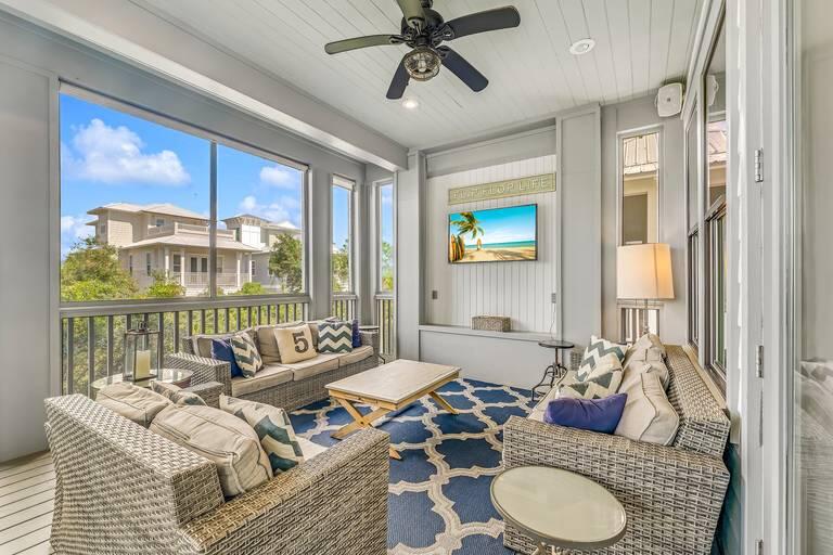 Positioned on a premier corner lot along Beachcomber Lane, this exceptional property borders green space and offers front-row views of Seacrest Beach's newly designed Town Hall, amphitheater lawn, curated dining and gathering spaces. Ideally located between Alys Beach and Rosemary Beach, this setting places you at the heart of 30A's most coveted stretch and evolving coastal lifestyle.
This 5-bedroom residence is thoughtfully designed with a light-filled open layout and seamless indoor-outdoor living, complemented by expansive porches and outdoor spaces ideal for entertaining and relaxing. A highly desirable feature includes three private primary bedroom suites, offering enhanced comfort and privacy for multiple guests--an ideal configuration for both personal use and maximizing rental appeal.
Offered fully furnished and rental-ready, this turnkey property presents immediate income potential with projected rental revenue up to $148,000 annually. Enjoy close proximity to the deeded beach access and resort-style amenities, including the iconic 12,000 sq ft lagoon pool, tram service, and pedestrian-friendly pathways--all designed to elevate the Seacrest experience. A rare opportunity to own in one of 30A's most dynamic locations, where lifestyle, luxury, and investment potential align. This is a must-see--schedule your private showing today.