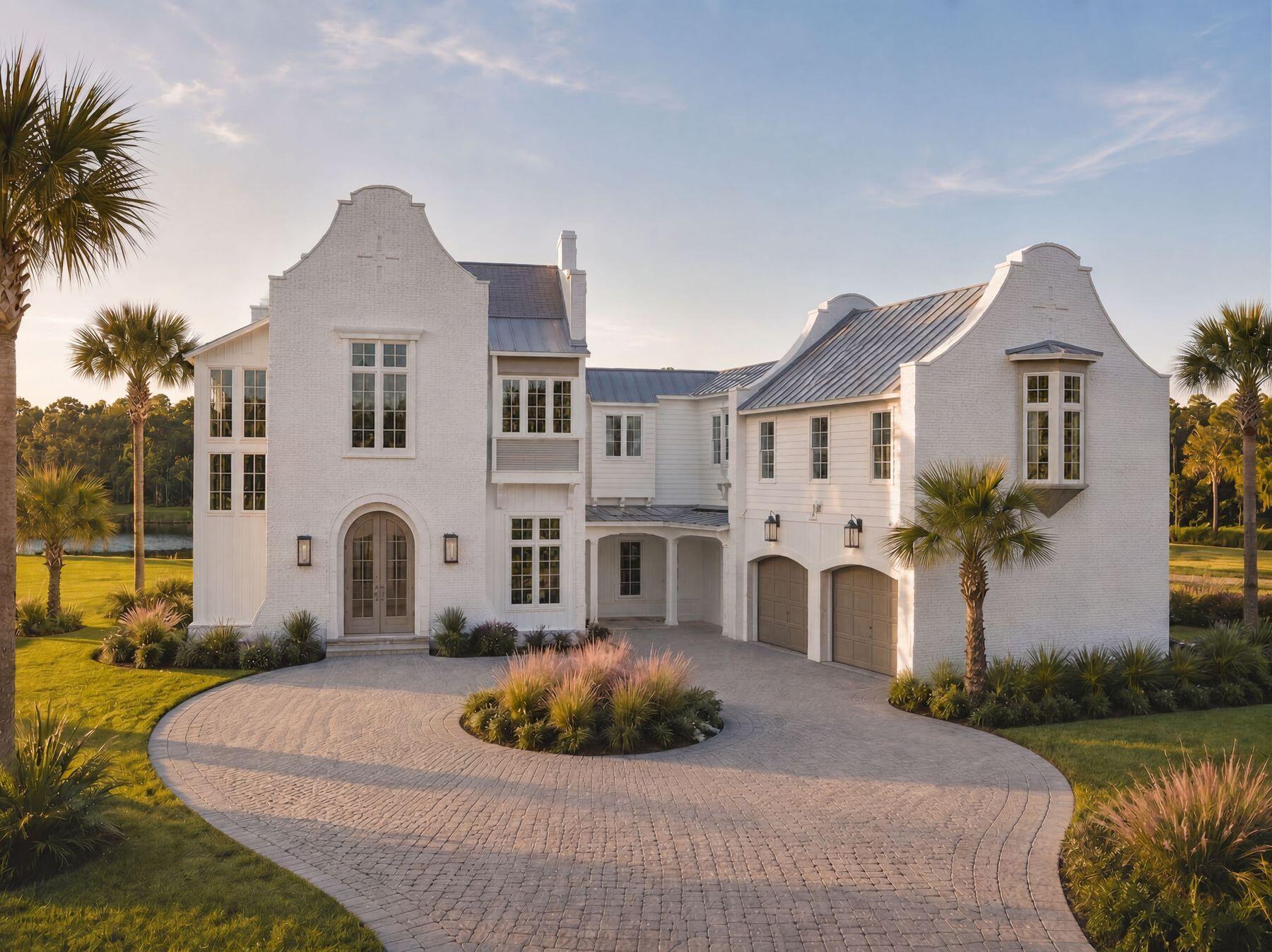 Designed by SVX Architects and built by Tony Martin, 1110 Windsong Drive is a custom Dutch Colonial estate currently under construction on one of Watersound Camp Creek's most coveted lots. Positioned directly across from the Camp Creek Golf Course and backing to wooded preserve and pond views, this is an exceptional opportunity to secure a bespoke home in one of 30A's premier rental-restricted communities. With exquisite finishes and an intuitive design, this home is poised to become one of the most captivating residences in the neighborhood. Estimated completion date is Fall 2026. Construction timeline, selection details and further information available upon request. The architecture announces itself with painted white brick and dramatic stepped gable parapets overlooking a sweeping circular paver motor court and professionally landscaped lawn. Inside, the main level centers on a grand dining and living room with double-sided gas fireplace connecting to a solarium lounge. The chef's kitchen with separate butler's pantry flows seamlessly to an outdoor living space featuring a covered porch with summer kitchen, custom pool, spa and gas fire pit. An en-suite bedroom is also on the first level as well. 
The primary suite on the second level is a private sanctuary featuring a spa bath and covered outdoor porch overlooking the pond and wooded preserve. Three additional en-suite bedrooms, a dedicated laundry suite and a versatile carriage house wing (ideal as a home office, studio, or guest retreat) complete a floor as thoughtfully composed as the one below.
This residence in Watersound Camp Creek conveys with a deeded membership to St. Joe Company's Watersound Club. Members enjoy three Golf Courses, the Gulf-front Beach Club, an 11,000 square foot wellness center, family aquatics complex, tennis, pickleball courts and multiple dining venues. Residents of Watersound Camp Creek also have direct private gated access to the adjacent Camp Creek lifestyle amenity center and golf course.
With a premier lot, singular architecture and the full breadth of the Watersound lifestyle, 1110 Windsong Drive is more than a home - it is a legacy property on Florida's Emerald Coast.