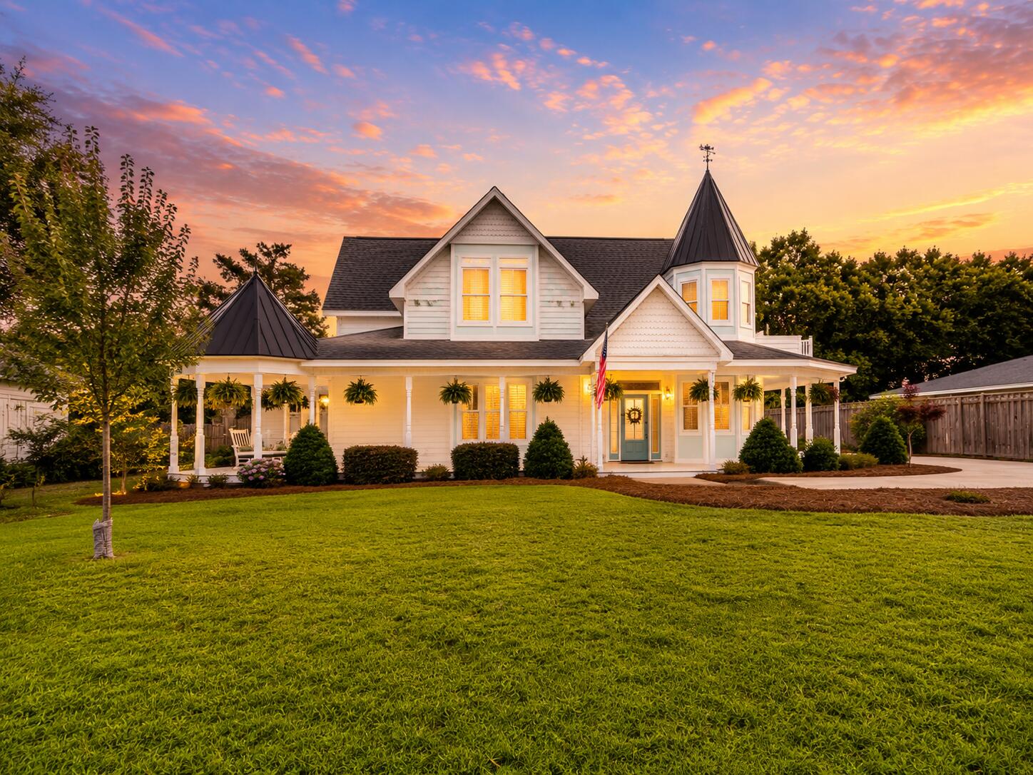 Experience the charm and character of this exceptional Victorian-inspired residence, masterfully built by acclaimed local builder David Meyer. Showcasing timeless architecture, a distinctive turret, and an inviting wrap-around porch, this home blends classic elegance with modern comfort in a highly desirable location near the Emerald Coast's renowned beaches, shopping, and dining.  Inside, the thoughtfully designed floor plan offers seamless flow between the living, dining, and kitchen areas, creating the perfect setting for entertaining and everyday living. A cozy fireplace anchors the main living space, while the chef's kitchen impresses with quartz countertops, stainless steel appliances, a gas cooktop, custom cabinetry, and stylish designer finishes.  The formal dining room is truly unforgettable, highlighted by a stunning domed ceiling featuring hand-painted cloud details that add a touch of artistry and sophistication. The spacious first-floor primary suite serves as a private retreat, complete with a sitting area, spa-inspired bath, dual vanities, an oversized walk-in closet, and a relaxing soaking tub.  Upstairs, you'll find three additional bedrooms along with the home's signature turret room--a magical space ideal as a reading nook, home office, or creative retreat.  One of only five beautifully crafted Victorian-style homes on the street by the same respected builder, this property offers a rare opportunity to own a truly distinctive residence. Enjoy convenient access to world-class fishing, sugar-white beaches, premier shopping, excellent dining, and all that the Emerald Coast lifestyle has to offer.
