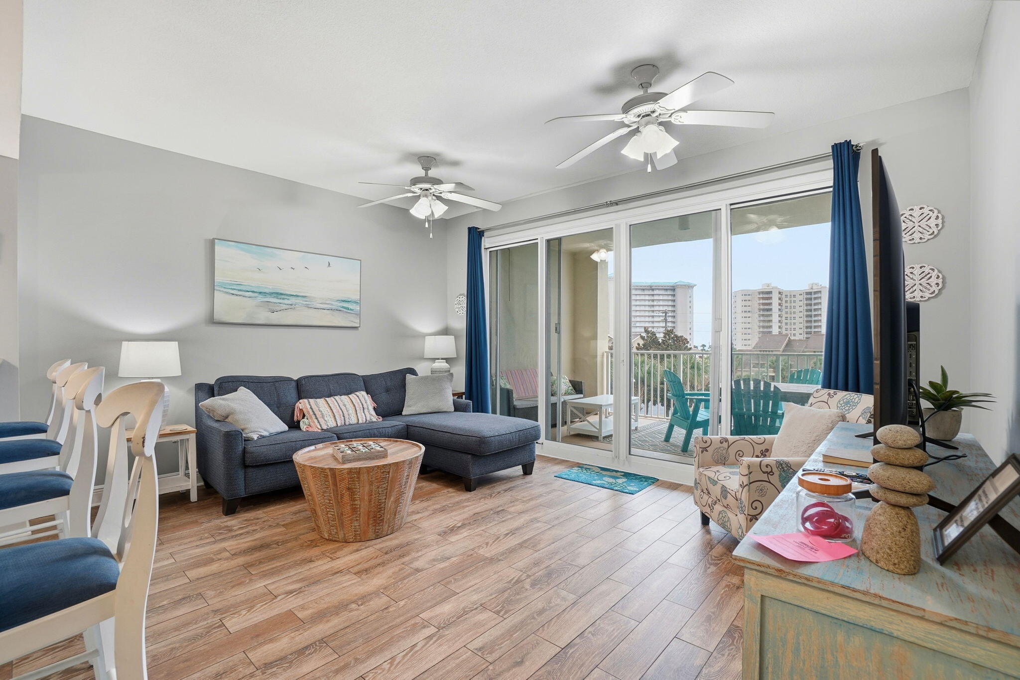 Enjoy the ultimate resort-style living at Ariel Dunes, where activities and entertainment surround you. The seller's favorite feature is the large balcony overlooking the pool, perfect for relaxing while watching friends and family swim below. This unit features hall bunks and comfortably sleeps six, making it ideal for guests or rental income. No carpet means less maintenance. Ariel Dunes offers two pools just an elevator ride away, plus five additional pools throughout Seascape Resort. Enjoy pickleball, tennis, basketball, a golf course, fitness center, sauna, and 2,000 feet of dedicated beach less than 2 blocks away. This gated community is centrally located near shopping, dining, and groceries truly coastal living at its best. Gross rental - 2024/$35,276.08 & 2025/$34,684.48