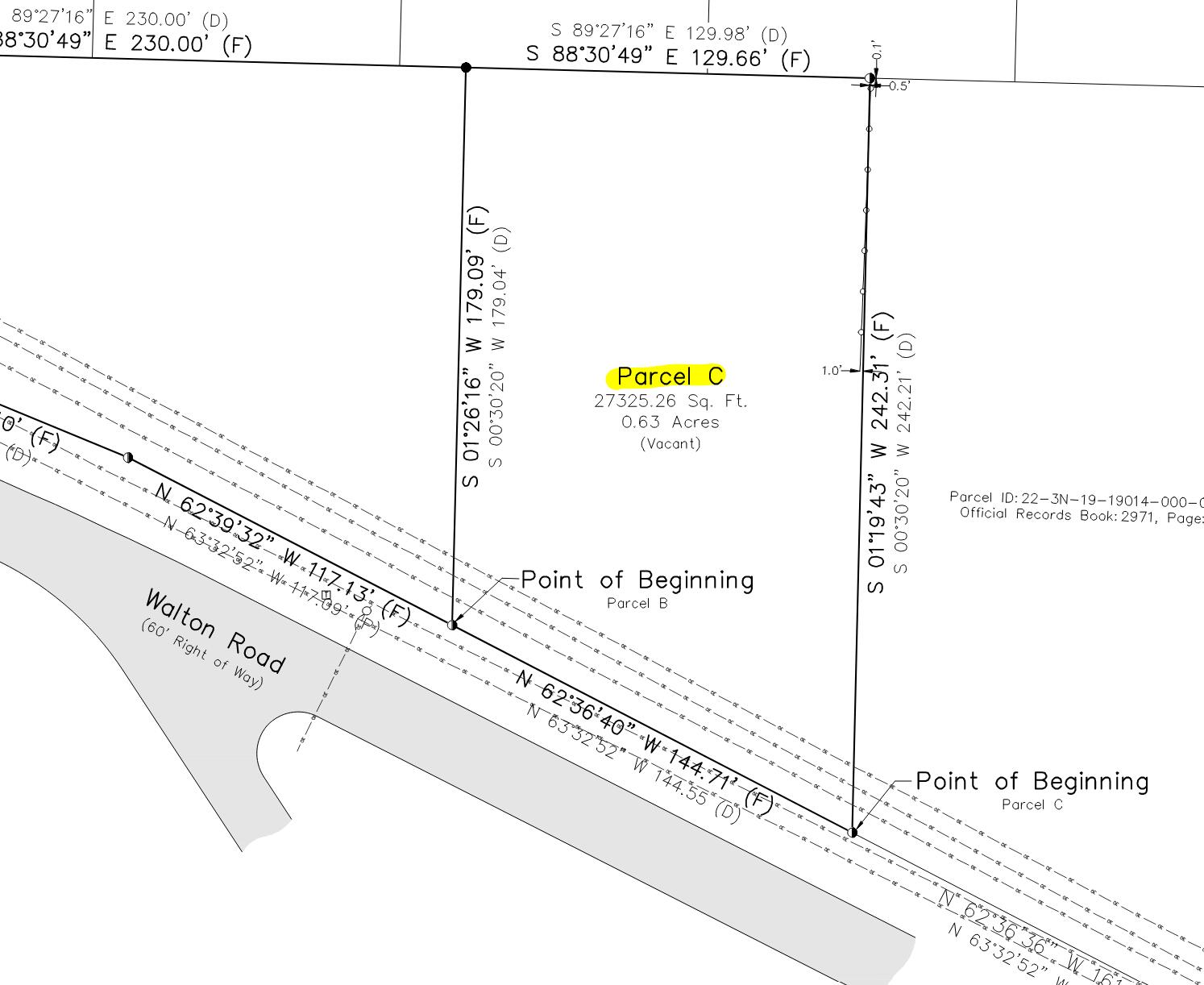 Prime Parcels B (Potential for 2 Home sites total) -  Zoned R-1 Single-Family Residential - 
Parcel C (.63 acres)

Seize this exceptional opportunity to own is .63 acres of prime land on Walton Road, conveniently located less than a mile from Walton High School in the charming town of DeFuniak Springs, FL. This residential zoned (R-1) parcels have public water and sewer available at road (tap fee due), making it a ready-to-build site for your dream home.

Located in Flood Zone X with no wetlands, as per Walton County GIS maps, this property offers peace of mind and ease of development in a serene yet highly accessible location--just minutes from shopping, dining, medical facilities, and schools, and less than Less than 50 minutes to the beaches of 30A. Why You'll Love This Location:
DeFuniak Springs Highlights:

Lake DeFuniak - One of only two nearly perfect circular spring-fed lakes in the world (40 acres), with a scenic walking trail, dock, and seasonal public swimming and fishing.
Historic Downtown District - Less than one mile away, featuring the famous Chautauqua Building, charming shops, and community events.
Annual Christmas Lights Festival - Showcasing over 10 million lights around the Lake Yard, attracting visitors from across the region.

Outdoor & Recreation:

King's Lake - A well-stocked 580-acre reservoir just 6.3 miles north, perfect for fishing enthusiasts (record bass catch: 17.25 lbs!).
Gulf of Mexico's White Sand Beaches - Access pristine beaches within 35 minutes to an hour, including Henderson Beach, Miramar Beach, Santa Rosa Beach, and more.
Crab Island in Destin - A world-famous boating destination on the Emerald Coast.
Emerald Coast Zoo & Chautauqua Winery - Local attractions perfect for family outings.

Endless Outdoor Adventures:

Multiple hiking trails including Florida Trail (Eglin & Nokuse), Lakewood Park, and Lafayette Creek.
Natural Springs & Parks - Explore Vortex Springs, Ponce De Leon Springs, Morrison Springs, and Florida Caverns in Marianna.

Key Features:

*.63 acres - Zoned R-1 for single-family residential
* Water & sewer installed (tap fee due)
*Flood Zone X - No wetlands (per Walton County GIS maps)
* Minutes to downtown DeFuniak Springs & shopping
*Less than 50 minutes to the beaches of 30A
*Close to fishing, boating, hiking, and natural springs

This rare homesite blends convenience, nature, and lifestyle in one of Florida's most charming communities. Don't miss your chance to own a piece of DeFuniak Springs - schedule a visit today!

Buyers are responsible for verifying all property details and dimensions. Information is believed to be accurate but is not guaranteed.