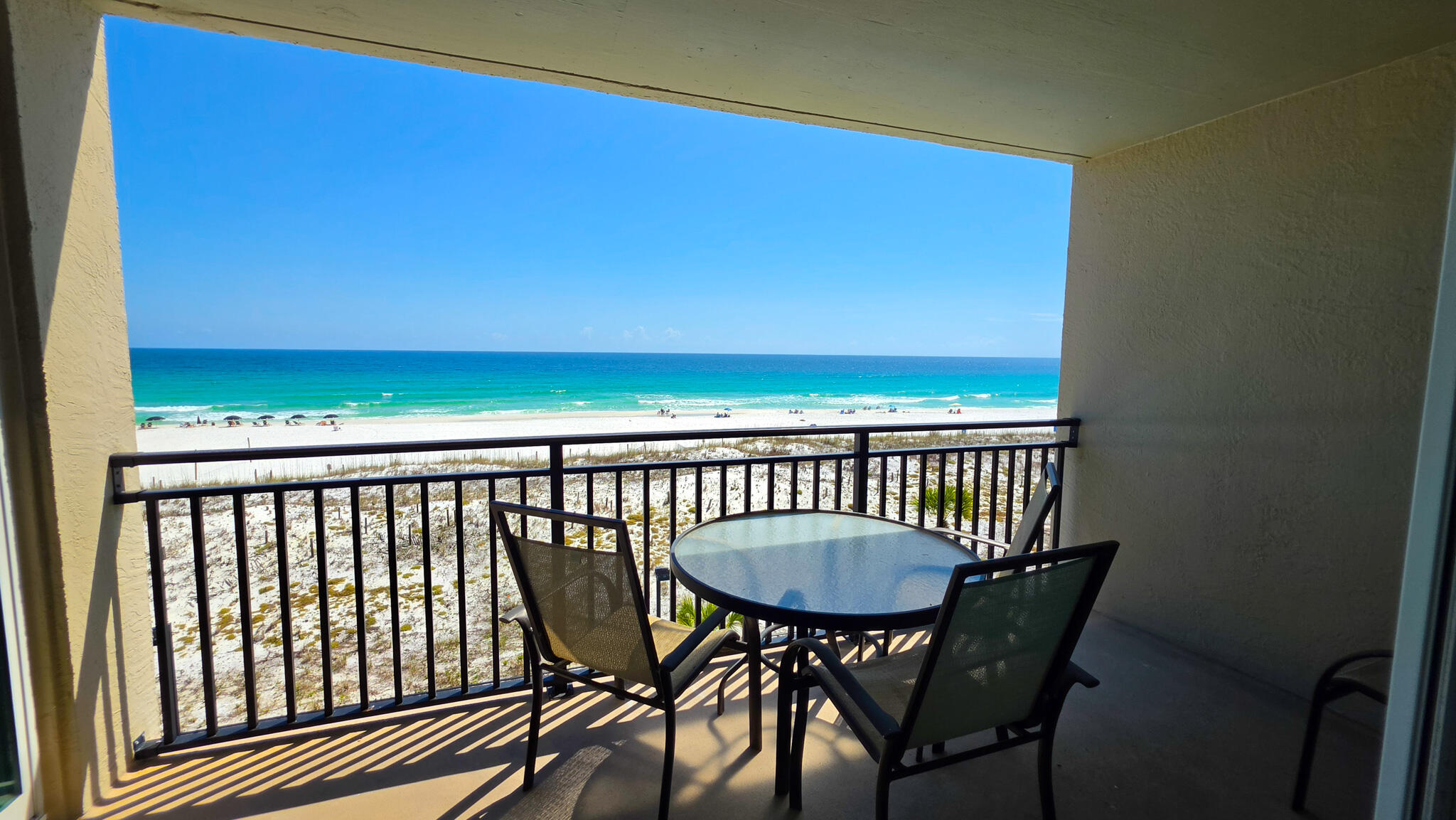 Experience coastal luxury in this beautifully maintained 4th-floor Gulf-front condo located in the desirable West Building of The Breakers on Okaloosa Island. Featuring 3 spacious bedrooms (GULF FRONT PRIMARY BEDROOM), 2 full baths, and incredible panoramic views of the gorgeous gulf on your covered balcony. RECENT REMODEL 2025 including new kitchen with cabinets & countertops, as well as both bathrooms and beautiful flooring throughout. No carpet here!! The Breakers includes two Gulf-side pools (one heated during Winter), BBQ picnic area, gas/charcoal grills, gas firepits,  tennis/pickleball courts, fitness center,  community association room, and on-site rental management.