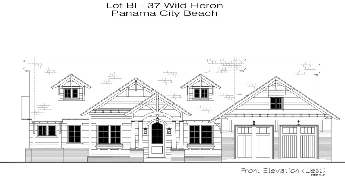 Bring your dream home to life in the prestigious gated community of Wild Heron. This exceptional homesite includes complete, permit-ready building plans for a thoughtfully designed Coastal Craftsman residence, allowing you to skip months of design work and begin building sooner.  Designed by respected architect J. Michael Hunicutt, this custom home offers approximately 3,027 square feet of heated living space with 3 br, 3.5 ba, a private den, spacious game room, and an oversized 2-car garage with a dedicated golf cart bay. Every detail has been carefully planned to create a home that is both elegant and functional.
The open-concept floor plan features a dramatic great room, gourmet kitchen with walk-in pantry, expansive dining area, and a luxurious primary suite complete with separate his-and-her walk-in closets and a spa-inspired bath. The outdoor living area is designed for entertaining with a screened pool, covered porch, and seamless indoor-outdoor flow.  Situated within one of Northwest Florida's premier golf communities, Wild Heron offers an unmatched lifestyle centered around the acclaimed Sharks Tooth Golf Course, along with resort-style amenities including a clubhouse, fitness center, community pool, lakes, walking trails and access to Lake Powell.  Located just minutes from Scenic Highway 30A, the beaches of the Emerald Coast, dining, and shopping, this is a rare opportunity to build a custom luxury home without the lengthy architectural design process.