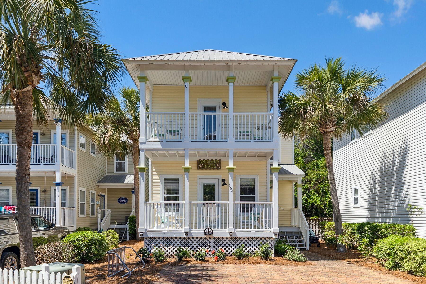 Lowest priced 3/3 south of 30A with a pool! Renovated!  This updated cottage is located south of Scenic Hwy 30A in the charming neighborhood of Old Florida Cottages. Brick paved pedestrian paths and picket fences serve as a backdrop for tropical landscaping and palm trees lining the quiet streets. This home is across the street from the heated neighborhood pool, and under 500 yards from public beach access with shaded picnic pavilion, restrooms and shower facilities at Gulfview Heights. Its reverse floor plan places an open kitchen, living and dining room space that is perfect for entertaining all on the second floor. The kitchen has been upgraded with granite counters, a tumbled marble back splash as well as stainless steel appliances. New hardwood floors can be found in each bedroom!