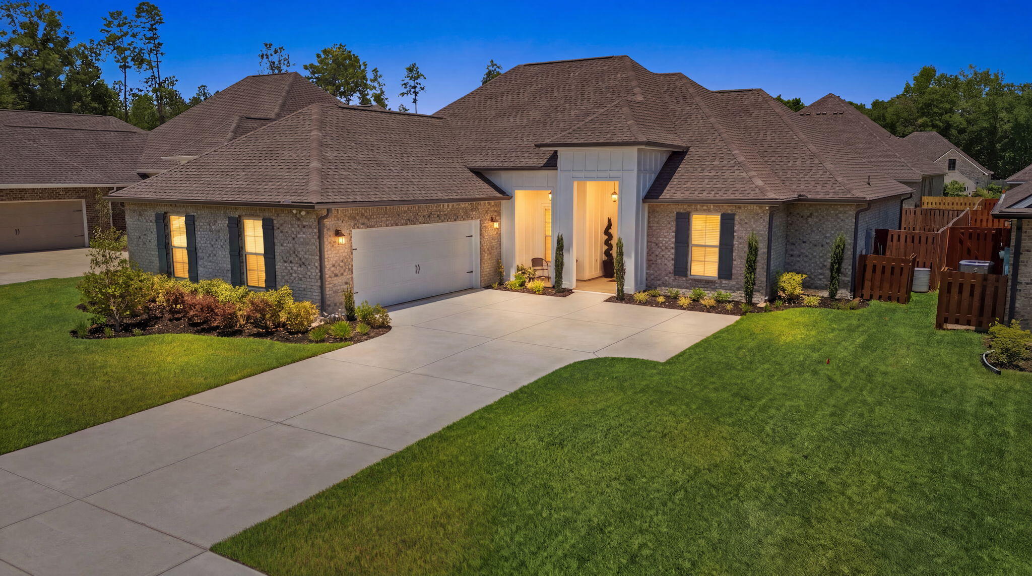 Better than new 4BR/3BA home built by DSLD in 2024, offering over 2,200 sq ft with high-end upgrades throughout. The main living area features custom picture molding, adding a designer touch you won't find in typical new construction. Upgraded Arhaus lighting enhances the home with a warm, elevated feel. Functional split floor plan with spacious living areas. Enjoy a fully fenced backyard for entertaining plus a quiet cul-de-sac location with minimal traffic. Located in amenity-rich Hammock Bay featuring resort-style pools, fitness center, clubhouse, walking & biking trails, parks, sports courts, brewery, and food trucks. Move-in ready with style, privacy, and access to one of the area's most sought-after beaches just 30 minutes away. Licensee has ownership interest in the property.