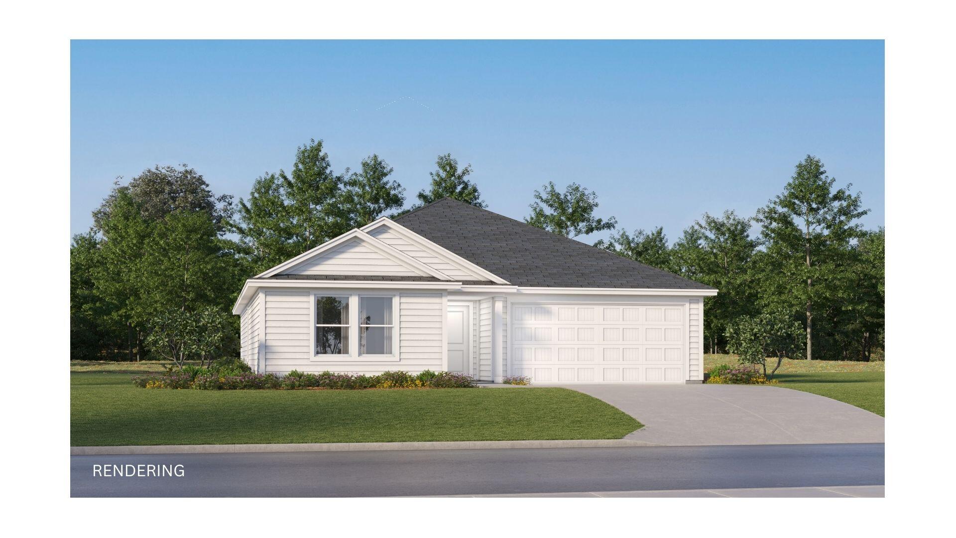 Model Home now Open! Situated in Freeports newest Community, The Crossings, our Gehrig floorplan offers a thoughtfully designed single-story layout that blends comfort, functionality, and modern style. At the front of the home, 3 well-appointed bedrooms provide privacy and versatility, making them ideal for family members, guests, or a home office. The entryway leads into a spacious open-concept living area where the kitchen, dining room, and family room connect seamlessly for easy everyday living. The kitchen features quartz countertops, stainless steel appliances, and 42' cabinets to complement both style and convenience. Privately situated at the rear, the owner's suite serves as a peaceful retreat with a well-appointed bathroom and a generous walk-in closet.