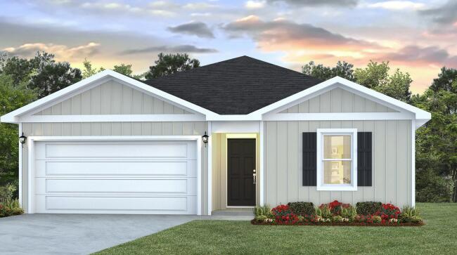 Welcome to 224 Dockside Road at Phase III of Magnolia at The Bluffs in Freeport Florida. This home has 4-bedrooms and 2-bathrooms. As you enter this home you find a wide foyer with EVP flooring. There are two bedrooms off the front hall and a third bedroom, ideal for a home office or flex space, is located on the adjacent hall where you will also find the laundry area and access to the two-car garage. Passing the fourth bedroom you will enter the open concept living area that serves as the heart of the home. From the dining area, step out to the back patio, where you can enjoy the serene surroundings of this growing community.

The kitchen stands out with white cabinetry, a center island, granite countertops and an appliance package that includes a stove, microwave and dishwasher. The adjoining dining area is perfectly positioned for casual meals or entertaining, while the living room is bright and inviting with views of the backyard. Just off the living area is the spacious primary bedroom with an ensuite bathroom that has dual sink vanity, large shower, and closet designed for optimal storage as well as a linen storage area.

The exterior of this home will feature vinyl siding and a landscaped front flower bed at the entry of the home. An added feature of this home is the Home is Connected® Smart Home package.