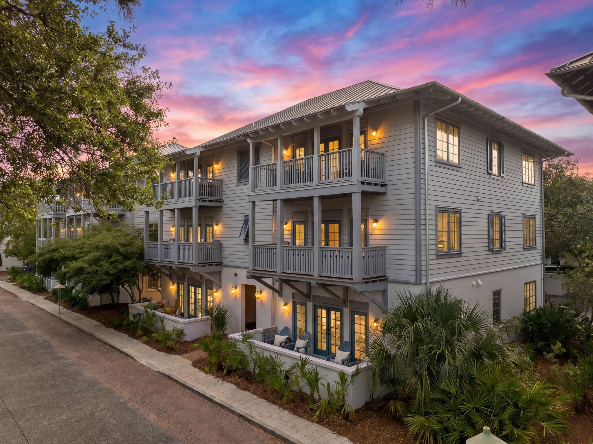 Overlooking St. Augustine Green in the heart of Rosemary Beach, this beautifully updated flat offers an exceptional combination of timeless coastal design, refined interiors, and effortless single-level living. Warm, inviting, and filled with natural light, the residence blends relaxed elegance with the convenience and walkability that make Rosemary Beach one of the most sought-after communities along Scenic Highway 30A.

The flowing layout seamlessly connects the living, dining, and kitchen spaces, creating an ideal setting for both entertaining and everyday living. Soft coastal tones, curated finishes, and layered textures bring a relaxed sophistication throughout the home.

The kitchen features beautiful white cabinetry, updated countertops, stainless steel appliances, and bar seating, all opening seamlessly into the main living area. Just beyond, the private balcony overlooking St. Augustine Green provides a peaceful setting for morning coffee or relaxing evenings in the heart of the community.

The primary suite serves as a private retreat with a spacious layout, king bed, abundant storage, and an ensuite bath featuring dual vanities, a walk-in shower, and a soaking tub. The guest suite is thoughtfully designed with a king bed and built-in twin bunks, offering flexibility for family and guests alike.

Ideally positioned within walking distance to Rosemary Beach's renowned dining, boutique shopping, owners amenities, and private beach access, the residence also presents an exceptional opportunity as a second home or investment property, generating over $87,000 in rental revenue during 2025.