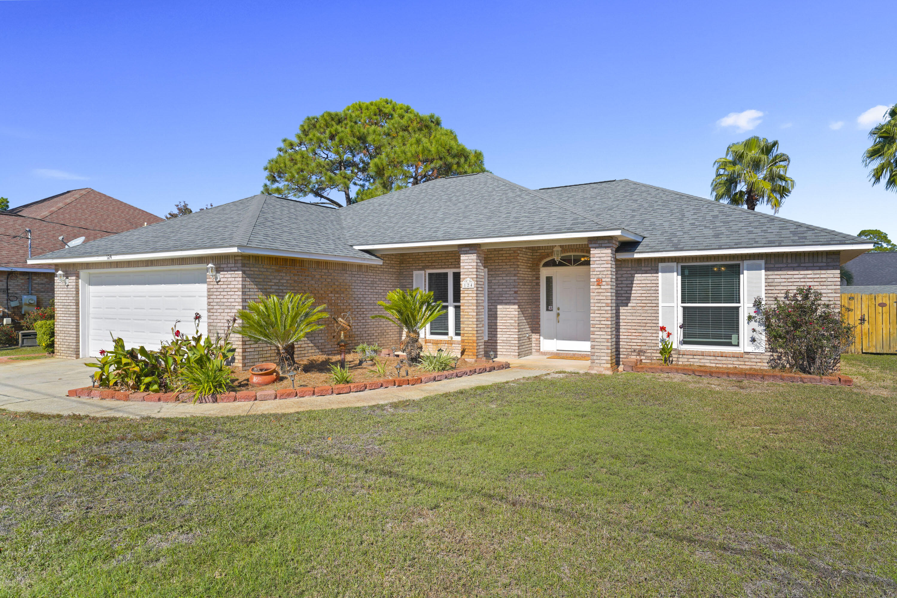 HUGE $25,000 Price Reduction! No HOA!!! ALL BRICK 3-bedroom, 2-bath split floor plan home offers quality updates including new roof (2022), Upscale HVAC systems (2021), Premium Performance Hot Water Heater (2018), Hurricane Rated Windows and Garage Door, whisper quiet door opener(2018), New Pump and Sprinkler System (2024), Manicured landscaping with solar outdoor lighting and fixtures,  Newer TUFF Shed with Electricity and Air Conditioner, Fenced yard and upgraded electrical receptacles, switches, covers throughout the house. This 'SMART' house integrates internet-connected devices for remote monitoring and control via your smartphone app which enhances comfort, security, energy efficiency and convenience. This quiet Miramar Beach neighborhood is located withing five minutes of Florida's  sugar-white sand beach and scenic shoreline walks, Choctawhatchee Bay for fishing and boating, and public neighborhood parks offering boat launching, playgrounds and pet walks. Medical facilities, shopping, exquisite dining, and everyday conveniences are close at hand, including Silver Sands Premium Outlets, Grand Boulevard, Destin Commons and Sacred Heart Hospital. All upscale applianced including Maytag Washer and Dryer with Steam feature convey.  Custom installed wood flooring and high grade granite countertops coordinate a rich Venetian theme throughout.  Master Bath Closet/dressing area is LARGE and CEDAR lined. Recently added is a high-quality, long-lasting Tuff Shed provides extra space for tools and outdoor equipment.  Customized Interlocking Garage Floor tile was designed for durability, chemical, water and slip resistance, noise reduction and the display of antique car collection. NEW window blinds, NEW mailbox, solar landscape lighting and solar fixtures on the fence enhance the ambiance of the backyard oasis. You must see this property to appreciate its value and quality. FLOOD INSURANCE NOT REQUIRED and NO HOA!!!...NO SHORT-TERM RENTAL.   A true gem and a definite Hidden Secret. TEXT for your private viewing today. All information is deemed to be accurate and reliable. Buyer to verify all information and measurements to his satisfaction.