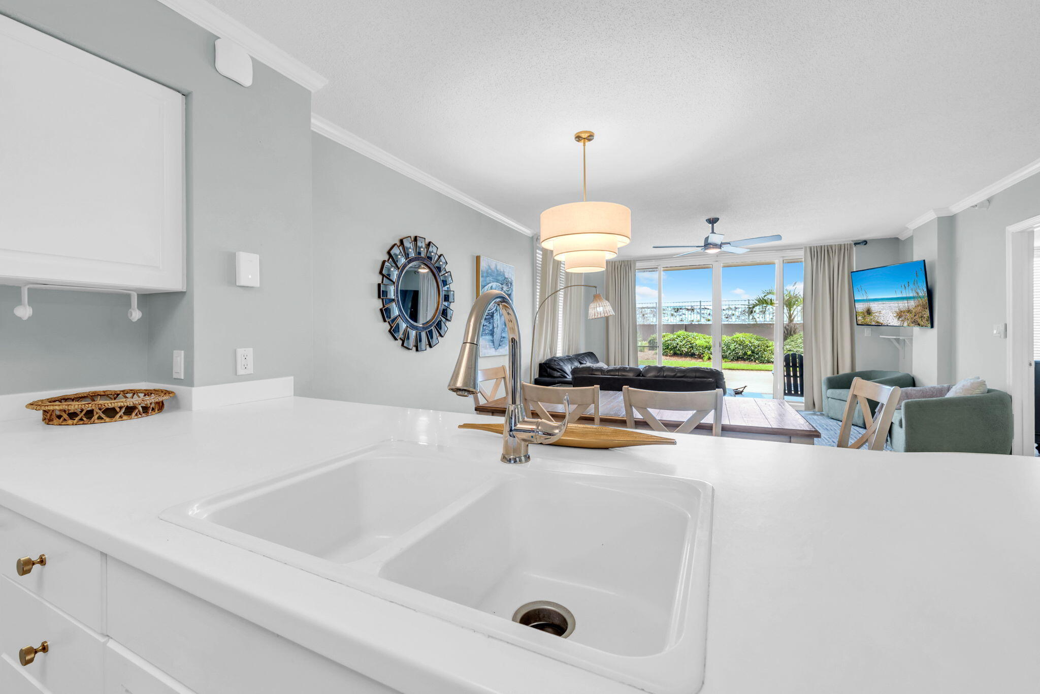 Island Princess #100 offers a Gulf-front ownership opportunity on Okaloosa Island with projected annual vacation rental income of approximately $60,000. This 1,347 square foot, 3-bedroom, 3-bathroom condo combines direct Gulf views, brand-new appliances, and a layout designed for both personal enjoyment and vacation rental use.

The open living, dining, and kitchen area is positioned to take advantage of Gulf views and natural light. Large sliding glass doors connect the main living space to a private Gulf-front balcony, creating an easy indoor-outdoor flow centered around the water. The kitchen features brand-new stainless steel appliances, providing an updated and functional space for everyday use or guest stays.

The Gulf-front primary bedroom includes balcony access and water views. Two additional bedrooms provide flexible sleeping space for guests, owners, or vacation renters, making the 3-bedroom layout valuable for both rental performance and personal use.

Island Princess is a well-maintained Gulf-front resort with a beachfront pool, hot tub, fitness center, and direct beach access. The Okaloosa Island location offers convenient access to Destin Harbor, restaurants, shopping, entertainment, and local attractions. Buyer to verify all dimensions.