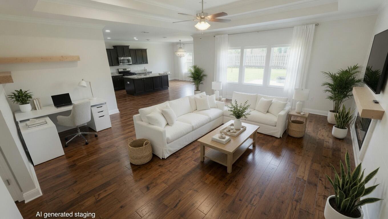 25 mins to the beach! Welcome to 400 Lilly Bell, open-plan, move-in ready home in the highly sought-after Hammock Bay. This residence features granite countertops in the kitchen and all baths, stainless steel appliances and a large custom luxury Master bath for Mom and Dad! Crown molding and shiplap accents in the entry, family room, and mst bedroom create a warm, custom feel, while hardwood floors in all common areas and tile in the baths and utility room offer both style and durability. A total of 4 bedrooms and a very spacious living area gives your family plenty of space to raise your family. Outside, enjoy a fully fenced backyard, full irrigation system, gas hot water heater, gas stub-out for grilling, and an attached two-car garage.  Living in Hammock Bay means resort-style amenities right at your doorstep. Residents enjoy multiple resort-style pools, grills, 2 fitness centers with 24/7 style access, tennis, pickleball, and basketball courts, plus scenic sidewalks and trails for walking and biking. The nearby Freeport Regional Sports Complex offers on-site baseball, softball, batting cages, football, and soccer fields, along w/ additional courts and walking paths for active families. The vibrant Town Center hosts regular community events, outdoor movies on the big screen, food and drinks at local spots, and a popular monthly farmers market, so there is always something to do close to home. Live the Gulf Coast lifestyle in one of Freeport's premier community!