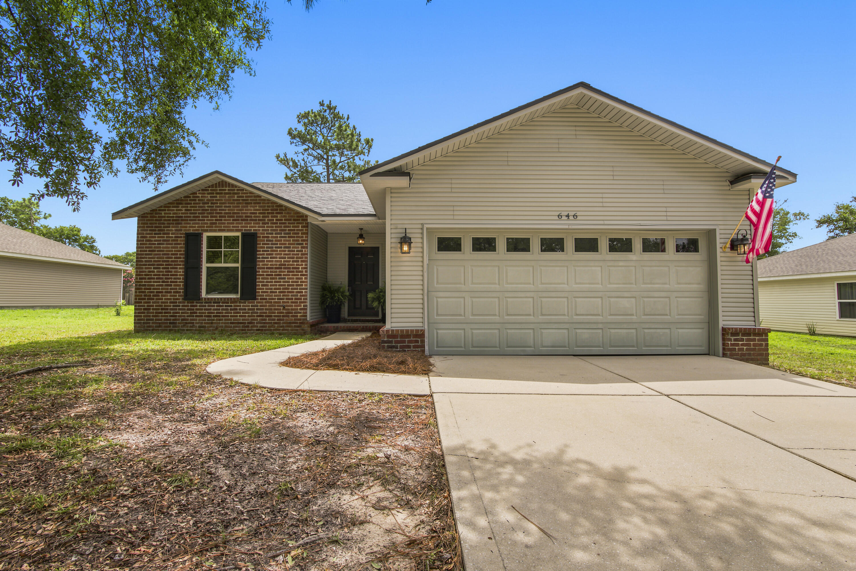 Some neighborhoods just feel like home, and Hunter's Ridge is one of them.

Nestled among mature trees with underground utilities, Hunter's Ridge is one of DeFuniak Springs' most established neighborhoods, known for its quiet streets, evening walks, bike rides, and friendly community atmosphere. Tucked away for privacy while remaining just five minutes from everything, you'll love being directly behind Walton High School, within walking distance of the popular Wee Care Park, and just minutes from city parks, Downtown DeFuniak Springs, shopping, and dining. Even better, HOA dues are just $115 per quarter, making it easy to enjoy the benefits of this community at an affordable cost.

Built in 2012, this beautifully maintained brick home is truly move-in ready and has been thoughtfully updated for its next owners. New luxury vinyl plank flooring installed in 2024 flows throughout the home, complemented by a desirable split-bedroom floor plan that offers both privacy and functionality.

The kitchen is designed for everyday living and entertaining, featuring stainless steel appliances, a breakfast bar, and a spacious pantry. All appliances convey, including the washer and dryer. The oversized two-car garage enters directly into the laundry room, pantry, and kitchen, making unloading groceries effortless. The spacious primary suite is tucked away for privacy and offers peaceful views of the backyard along with a large walk-in closet. On the opposite side of the home, two comfortable guest bedrooms each feature generous double-door closets and share a centrally located full bathroom, creating a functional layout that's ideal for a family or overnight guests.

Major mechanical updates provide added peace of mind, including a 2022 HVAC system and 2022 water heater, allowing you to spend more time enjoying your home and less time worrying about maintenance.

Step outside to the covered back porch overlooking the backyard, the perfect place to enjoy your morning coffee, grill with friends, watch the kids or pets play, or simply relax after a long day.

Move-in ready, thoughtfully updated, and nestled in one of DeFuniak Springs' most beloved neighborhoods, this is more than just a house, it's a place to call home. Come experience the Hunter's Ridge lifestyle for yourself.