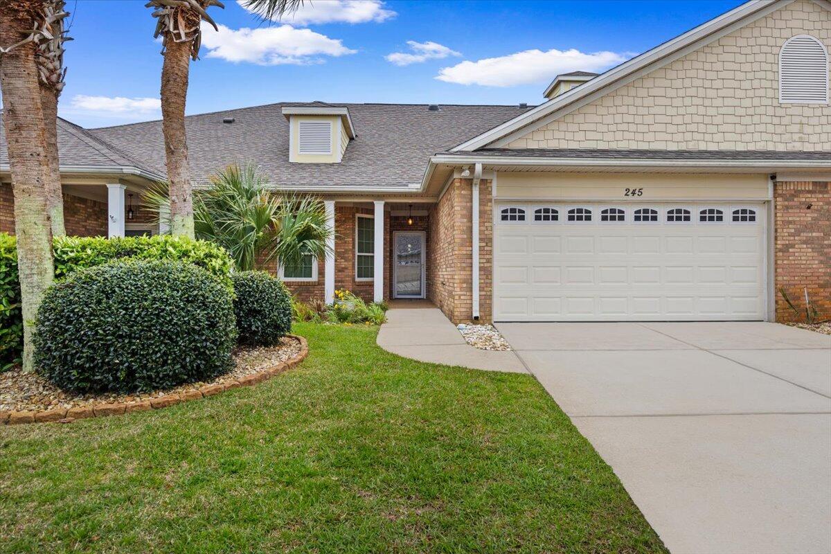 Diamond Lakes Stunner!  Wow!  You will not find another townhome in Destin like this one.  Do not miss out!   Almost every surface in this home has been updated, even door hinges! Custom finishes throughout, including kitchen cabinets, Cambria countertops, porcelain tile, window shades..too many to list here, see the upgrades list in the documents.  FIVE sun tubes have been added throughout for extra natural sunlight.  All new impact windows installed as well as an impact french door out to screened patio.  Fresh paint including doors, trim, and ceiling as well as new carpeting in the primary bedroom and secondary bedroom.  The new tile carries into the third bedroom/office.   Washer and Dryer included.  
2022 Roof, 2018 HVAC, 2024 gas water heater. Located in the highly sought after community of Diamond Lakes, located minutes from the emerald water of the gulf.  This unit is turnkey and ready for new owners, and is truly a "lock and leave" home. Over 1800 square feet of living space, vaulted ceilings, easy entry with no steps and all on one level make this one an easy choice! HOA takes care of landscaping, trash, etc. Great home for full time living, second home, or long term rental investment.