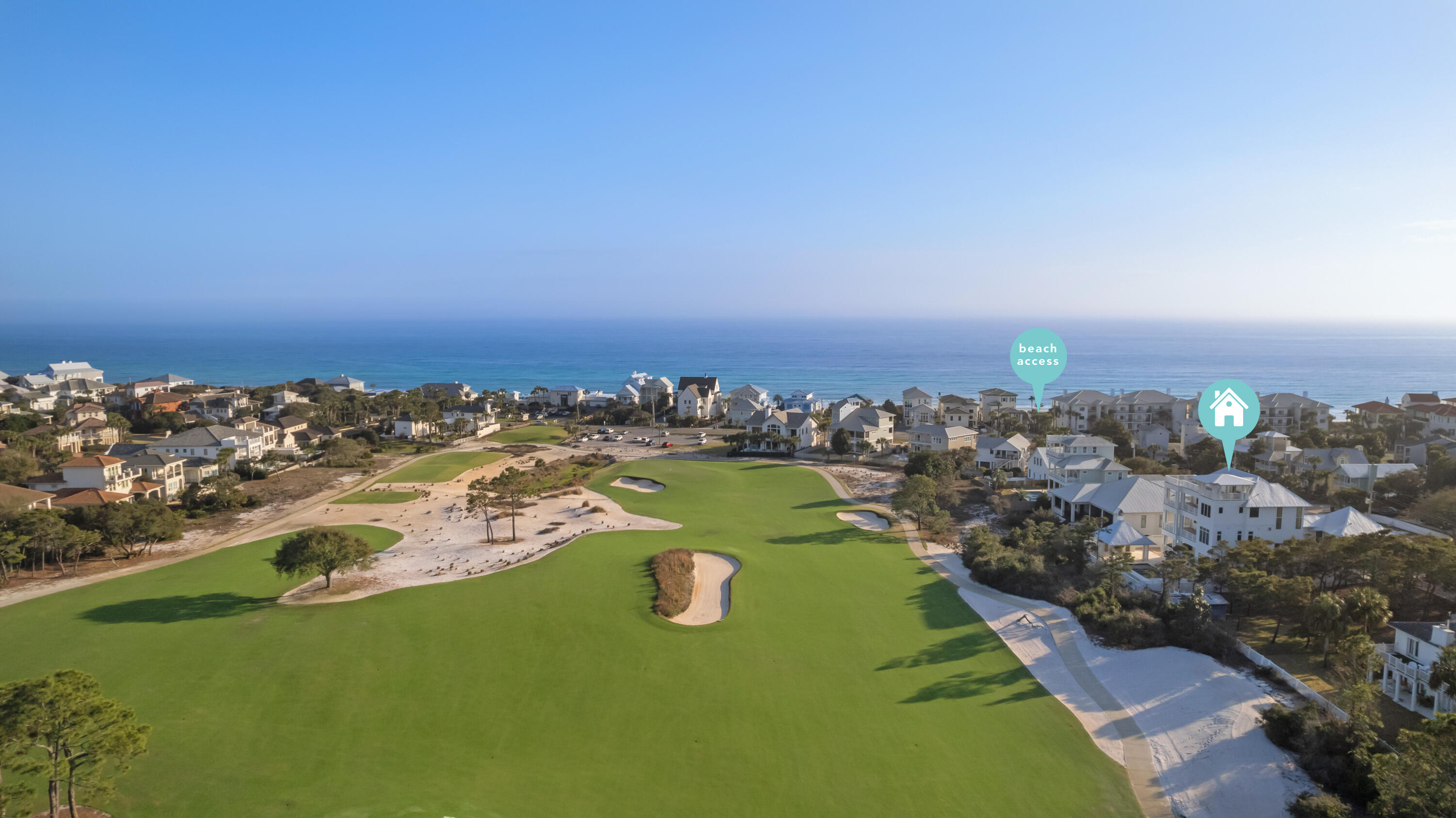 Absolutely stunning Gulf and Golf Course views from his soon to be completed Luxury Beach Residence in Dune Allen Beach! This 6 bedroom, 9 bath Legacy Home was thoughtfully designed and crafted to work well as either a Full Time Residence or a 2nd Home/Vacation Rental. Features are numerous and include a 4th Floor Observation Tower with Panoramic Views, a Carriage Home, multiple Living Spaces, a Gourmet Kitchen & Dining Area, Game Room, Bunk Room & generously sized porches on all floors. All 6 bedrooms are spacious and have custom En Suite baths. The expansive & private backyard exudes the hallmarks of a charmed life, featuring a Private Pool & Hot Tub, a Cabana Porch with Pool Bath, Summer Kitchen and views overlooking a Natural Buffer and Santa Rosa Golf Club. Interior finishes are refined and transitional by design, embracing a simple and clean color pallet that is enhanced by the warm tones of natural wood accents throughout the home. Finishes include Hardwood & Tile Floors, Custom Milled & Crafted Cabinetry, Quartz & Marble Countertops, Cypress & Pecky Cypress Accent Walls & Ceilings and so much more! The Gourmet Kitchen features Thermador Professional Grade appliances and is sure to please even the most discriminate home Chefs. The adjacent Dining Room is bathed in Natural Light and is spacious enough for Large Family Gatherings. This amazing Beach Home truly has something for everyone in the family. Public Beach Access is nearby, just a few lots south of the home at Scenic 30a. Interior photos of the home will be coming soon. In the meantime, Schedule a Private Showing today and come see this amazing home in person!