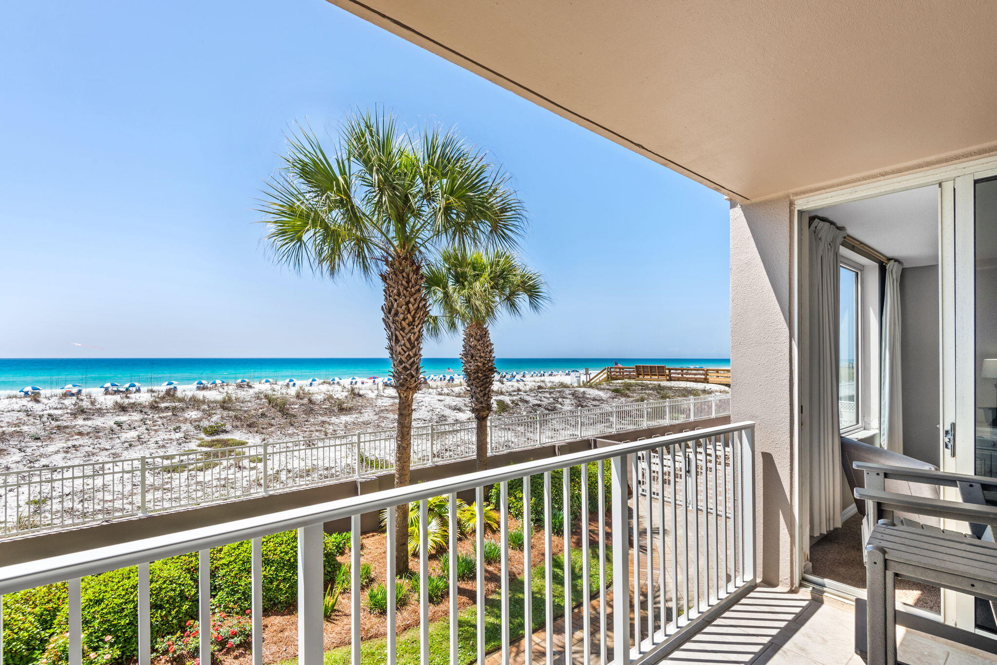 Paradise is within reach at Island Princess on Okaloosa Island!   Unit 203 has been recently updated (2025) with a brand new kitchen, HVAC and bathroom updates.  Fully furnished and already on the rental market - this one is completely ready to go! The views and privacy of the balcony are second to none. Island Princess has a seasonally heated pool, jacuzzi, fitness room and a great grilling area. All required inspections have been executed. With its recent updates and upgrades to the exterior (and no upcoming assessments) - you can have peace of mind knowing this building is in tip top shape. Put your flip flops on and come see this one for yourself!