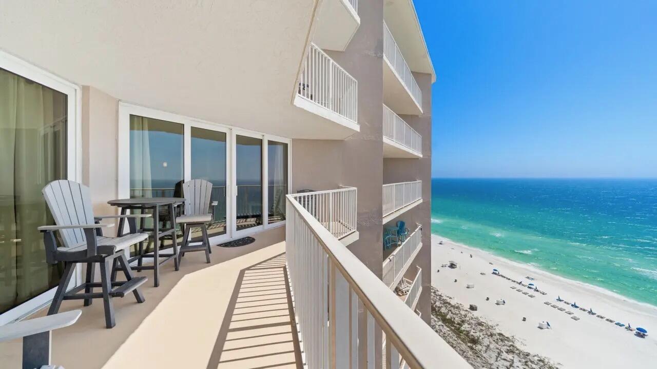 GULF FRONT, FULLY UPDATED, FURNISHED, RENTAL READY, HUGE BALCONY! Beautifully updated and meticulously maintained 2BR/2BA condo at the Dunes of Panama Resort, offering 1,289 sq ft with stunning Gulf views from the living area and master suite, plus breathtaking sunsets from your oversized private balcony. Features include a remodeled kitchen and bathrooms (updated just a couple years ago), along with a gorgeous tiled master shower. The split-bedroom layout offers privacy with ample storage. Sold fully furnished (excluding balcony furniture) and ready to generate income or enjoy as a second home or full-time residence. Resort amenities include 1,500 feet of sugar-white beachfront, 3 Gulf-front pools (one heated), tennis & pickleball courts, basketball, fitness center, shuffleboard, volleyball, BBQ grills, Stingray's restaurant, and the Sneaky Tiki. Beach life looks good on you--don't miss this one!