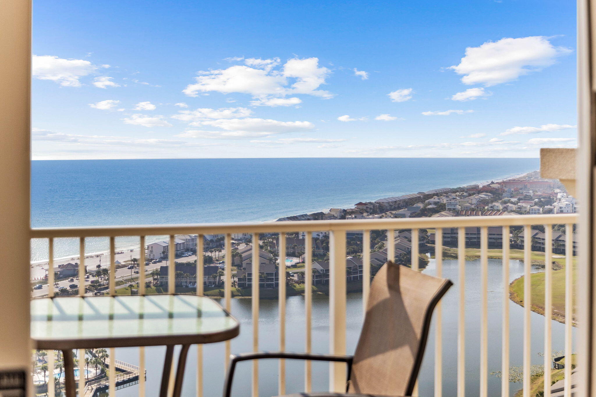 Private Rooftop! Experience breathtaking views of the Emerald Coast from this western facing penthouse unit in Ariel Dunes II. Located in Seascape Resort, this condo features an unbeatable location for the ultimate beach lifestyle. Miramar Beach is extremely pedestrian friendly with lots of fun activities to choose from. Walk to the WHITE SAND BEACHES.  Here you will find gulf-front restaurants, ice cream shops, arcade/laser tag, golfing, fitness, tennis, swimming pools and more in close proximity.  Boasting two stories inside the unit with a spiral staircase leading to the second level, this condo offers distinguishing features to the discerning buyer. There are multiple balconies, including a rooftop terrace offering exclusive privacy in the sun.  Unit is on a vacation rental program.