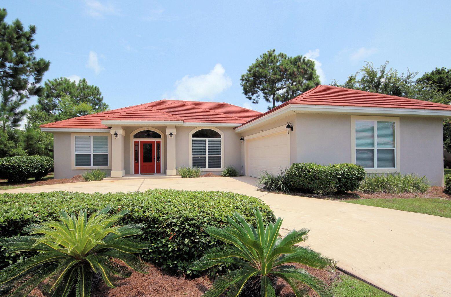 Opportunity to lease a lovely executive 4 bedroom/2 bath home in a prestigious gated golf course community in the Destin/Miramar Beach area.  Home is located on the 10th fairway of Emerald Bay Country Club.  The home has a rear covered porch overlooking the plush and well-maintained golf course.  Easy living with weekly lawn care, scheduled pest control and maintenance included in rent.  Amenities include community tennis courts and swimming pool.  The golf course is open to the public and available for course fee by scheduling tee time.  All this within minutes to the beautiful white sand beaches of the Emerald Coast.  Beautiful new paver driveway and landscaping installed.  No vehicles with oil leaks please.  Sorry - no smoking. Call Russell at 850-687-5643 for info and showing.