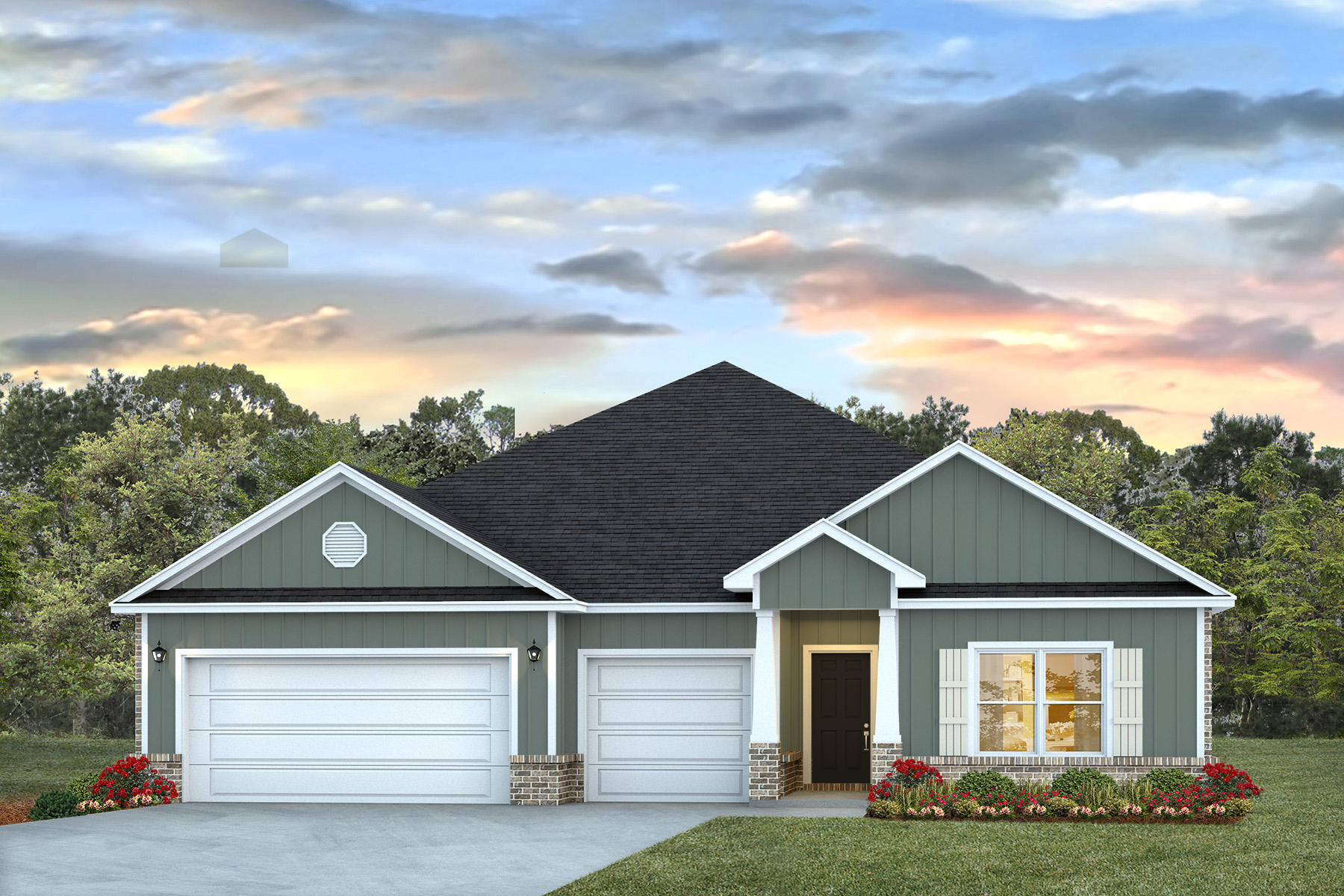 FABULOUS upscale new construction going up now in Plantation Woods Community, an East Milton convenient location. The stunning Camden plan is a 4 bed, 3.5 bath home with a '3-car garage', exquisitely designed to appeal to families with amazing amenities. You and your guests will be impressed by the attention to detail and endless features which include gorgeous stone countertops, tray ceilings, stainless steel appliances, and a modern contemporary sought after open floor plan. This home offers a separate suite which includes a bedroom, full bath, walk-in closet, and a 2nd living room/Study/Studio. Eye catching wood-look flooring and ''Smart Home'' connected with several Smart Home Devices you will enjoy. Also, included is Fabric Hurricane window & door protection & more. ALL LISTING pictures, colors, features, and size may vary. Square footages are approximate.