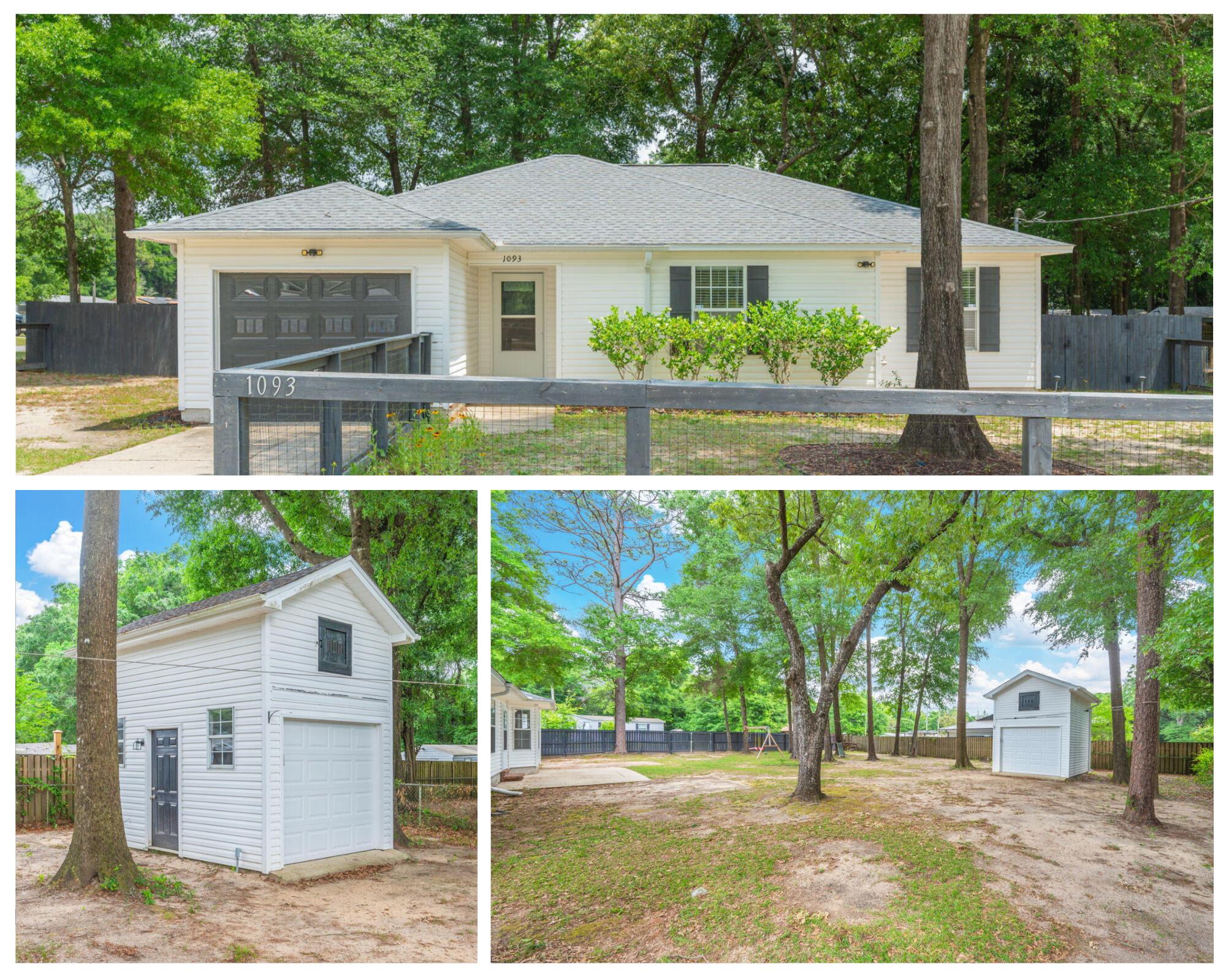 CHECK OUT THAT SHED OUT BACK! This 3/2 is situated on a spacious .33 acre lot! Inside, you'll find durable LVP flooring and tile along with beautiful butcher block countertops throughout the home, a stunning tile backsplash in the kitchen, and tasteful shiplap accents in both bathrooms. The open and inviting layout is perfect for everyday living and entertaining. Step outside to enjoy the fenced backyard with plenty of room for pets, play, or gardening. A detached garage/workshop provides excellent space for storage, hobbies, or projects. This property combines character, functionality, and outdoor space!