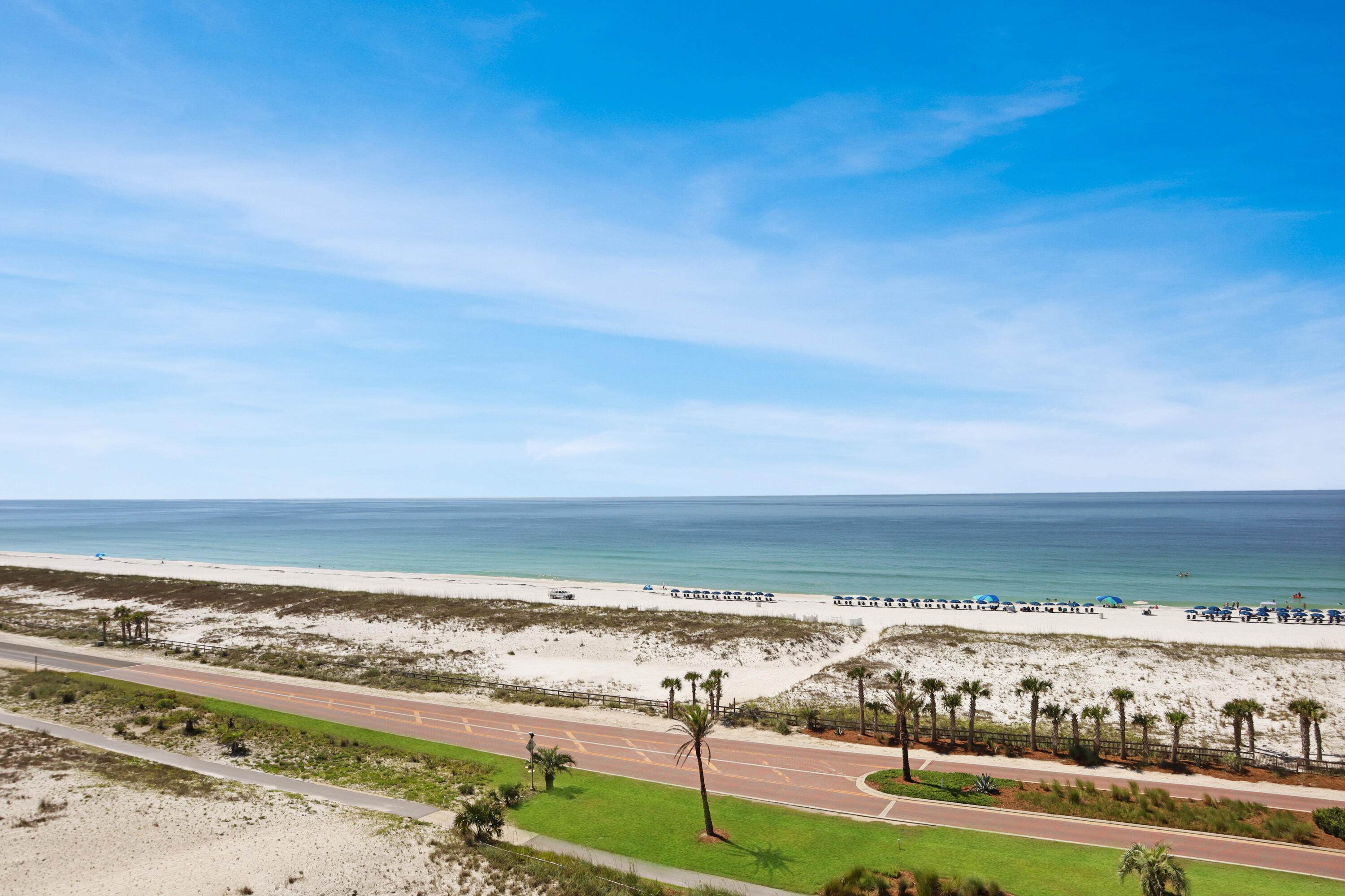 Experience one of Portofino's most desirable Gulf-facing views from this beautifully maintained Tower Three residence. Approximately only 60 of the resort's 900+ condominiums share this exceptional perspective. Floor-to-ceiling windows fill the open living area with natural light while showcasing views of the Gulf from the great room, primary suite, and spacious covered balcony. Features include luxury vinyl plank flooring, crown molding, granite countertops, wood cabinetry, breakfast bar, spacious primary suite with walk-in closet, soaking tub, separate shower, and dual vanities. Enjoy Portofino's private beach access, multiple pools, indoor lap pool, spa, fitness center, tennis courts, marina, dining, and water sports just moments from your door.