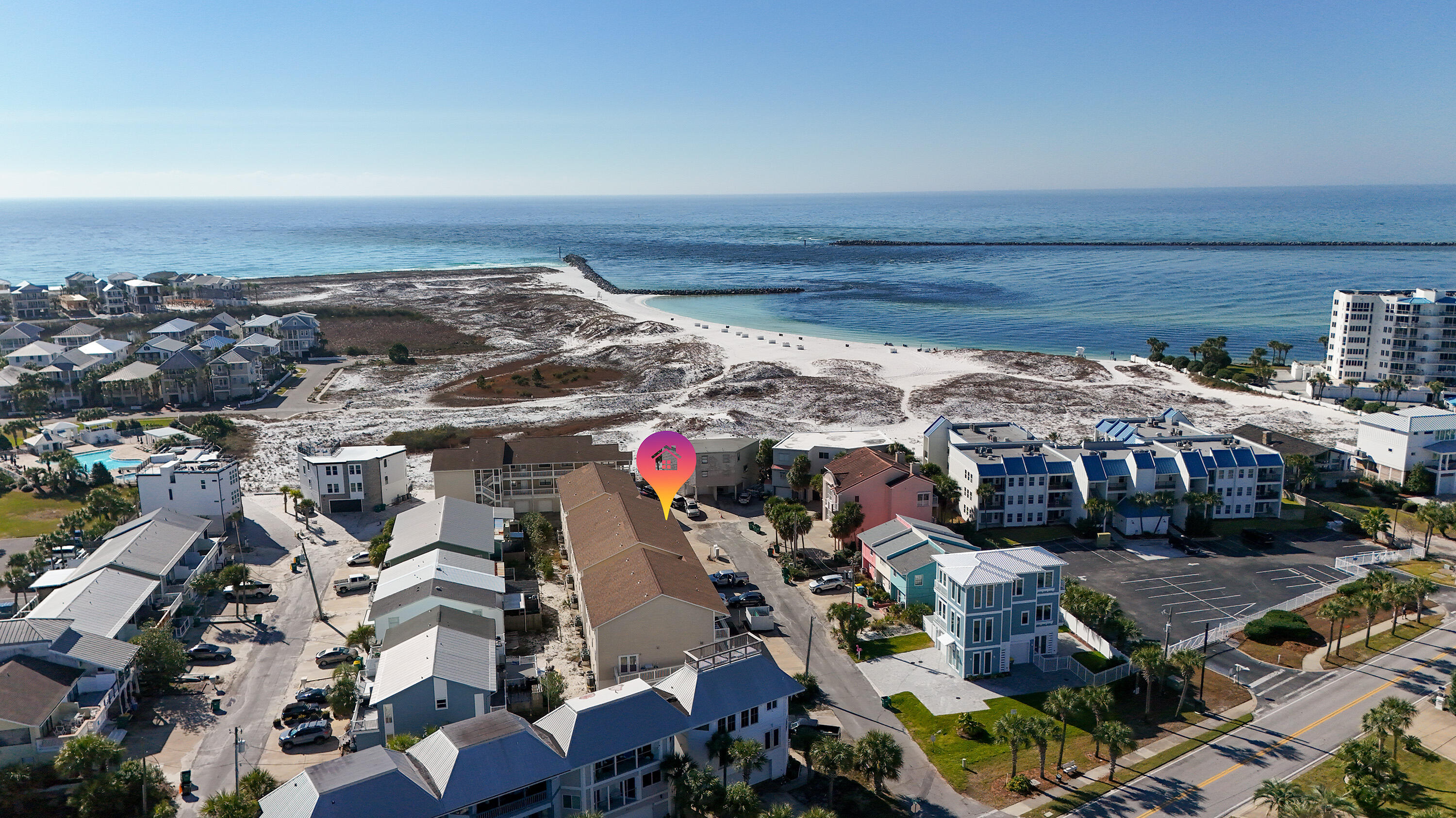 Renovated, fully-furnished 2B/2B condo, just steps from the beach, WITH GARAGE for less than $400K! Garage may accommodate two vehicles parked in tandem. Walking distance to the Destin Jetty East Beaches and Norriego Point and only a water taxi ride away from live music, restaurants, shopping and all things fun on the Destin Harbor. Perfect as your next home or an addition to your investment portfolio.  Don't miss this incredible opportunity in the heart of Destin!  Unit conveys as-is.  All information believed to be accurate, but Buyer/Buyer's Agent to verify all data.