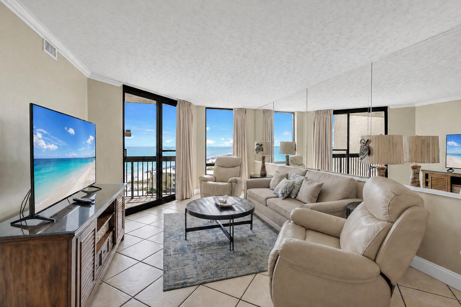 1016 SunDestin - Located in the heart of Destin, and is a 1-bedroom,1.5-bath. The unit is on the most sought-after 10th floor level in the building & provides beautiful views of the Gulf of America. This well-maintained condo is sold fully furnished and has a proven rental history. Notable features include tiled flooring throughout, coastal décor, granite kitchen countertops, tiled backsplash, stainless appliances, granite bathroom counter tops, a renovated tiled shower with a glass door, and new balcony doors, new windows. Sundestin has a reputation for being a popular vacation destination and is known for its loyal guests. Premium amenities include two pools & a hot tub, a steam room, sauna, fitness room, shuffleboard court, gift shop, restaurant, & executive conference center. Conveniently located & staffed lobby check-in desk. As part of the Sundestin Renovation & Enhancement Project, some amenities are currently under construction, including the indoor pool.

The special assessments for this unit have been paid in full. The HOA dues include water, sewer, Internet, cable, and ELECTRICITY!

Pre-renovation construction income: 2021-$46,803, 2022-$49,463, 2023-$41,516. During renovations, Income: 2024-$25,393 and 2025-$26,987.

Now is an excellent time to purchase! When renovations are complete, Sundestin should be reborn to its original splendor.