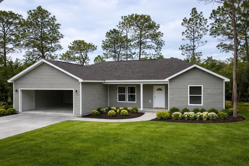 Preferred lender incentive available!
Qualified buyers may receive a lender credit toward a permanent interest rate buydown--helping make this beautiful new home even more affordable. Discover this spacious new construction home featuring a desirable split floor plan with 3 bedrooms and 2 bathrooms, offering a total 2,306 sq ft of comfortable living space. Nestled on a beautifully wooded 1.31-acre lot, this property provides the perfect balance of privacy and natural surroundings. Step inside to an open-concept layout filled with natural light, ideal for both everyday living and entertaining. The expansive kitchen offers plenty of space to gather and create lasting memories. The primary suite is a true retreat, complete with a walk-in closet and a luxurious ensuite bathroom featuring a stand-alone soaking tub and separate tile shower.
Enjoy peaceful outdoor living with a covered front porch and a 14' x 12' back deck, perfect for relaxing mornings or quiet evenings overlooking serene wooded views. Additional features include an attached garage with attic access, providing ample storage space. This area is experiencing exciting growth, with increasing job opportunities driven by major developments such as the Amazon Distribution Facility and the River Ranch Aerospace Manufacturing Project--both contributing to rising property values and long-term investment potential. Enjoy the peace of country living while remaining conveniently connected. This home is just a short drive to Crestview, Fort Walton Beach, and Destin, with easy access via Highway 90 and nearby interstate routes. Experience country living with modern comfort--don't miss this opportunity! All plans, features, and specifications are subject to change at the builder's discretion without prior notice, and may not be known to the listing agent at the time of change. Note: Photos may not reflect the new build specs. This is the same house plan, but builder will and or may make some changes during build