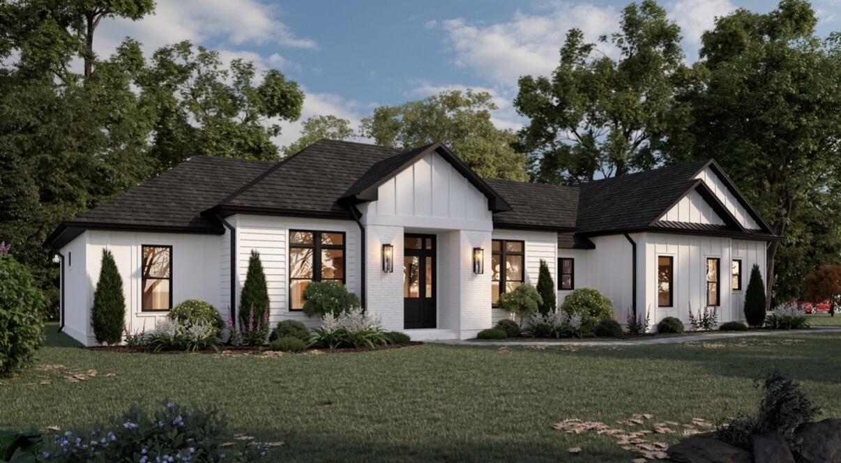 Experience refined living in this exceptional new custom home situated on 1.11-acres. This thoughtfully designed residence features 4 bedrooms, 3 bathrooms, a private office, and an oversized 2-car garage.
A grand 11-foot foyer welcomes you into an open-concept floor plan highlighted by soaring vaulted ceilings, oversized 6-foot windows, and custom trim work that adds timeless character throughout the home. The designer kitchen is truly the centerpiece of the home, showcasing floor-to-ceiling warm-toned custom cabinetry, quartz countertops, a full-height quartz backsplash, an oversized island, spacious butler's pantry, and a separate dry bar--perfectly blending elegance with everyday functionality.
LVP flooring flows throughout the home, while the spa-inspired primary suite features porcelain tile flooring, a freestanding soaking tub, and a beautifully designed custom tile shower. Designed for effortless entertaining, the covered outdoor living area includes a fully equipped outdoor kitchen with a built-in grill, island, beverage cooler, & dedicated TV area, creating the perfect setting for enjoying Florida living year-round. Every detail of this home has been thoughtfully curated to deliver timeless design, premium finishes, & exceptional craftsmanship. 
Approx. completion date of Sept 11,2026.
Pictures are renderings & design subject to change.