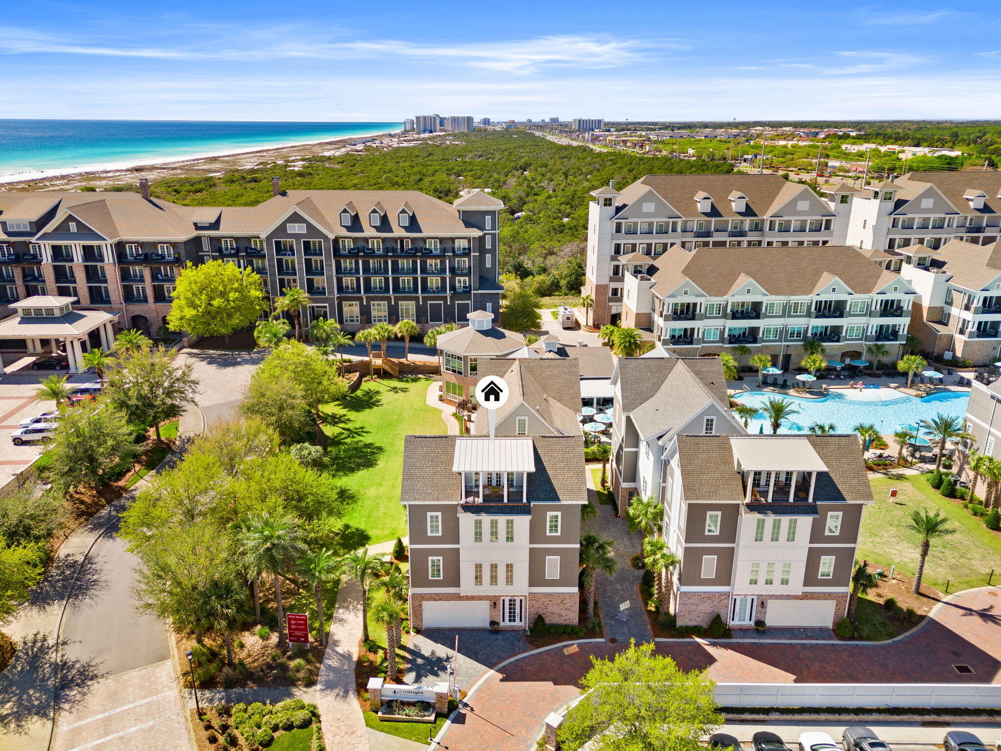 The only available high-performing luxury cottage accommodating four bedrooms at Henderson Beach Resort with a proven track record of rental income!  With private, deeded beach access just a short five-minute stroll away, you can indulge in beachside VIP chairs, food and beverage service while soaking up the sun.  This 2024 cottage is ideally situated with direct access to lush green spaces, and a paved trail leads to an inviting lazy river pool and café.  As an owner, enjoy unparalleled resort amenities and exclusive club privileges, including access to special events and a 20% discount on dining and spa services throughout the resort. The professionally appointed interior features Wolf appliances, designer furnishings, and artwork, all of which convey. The only available high-performing luxury cottage accommodating four bedrooms at Henderson Beach Resort with a proven track record of rental income!  With private, deeded beach access just a short five-minute stroll away, you can indulge in beachside VIP chairs, food and beverage service while soaking up the sun.  This 2024 cottage is ideally situated with direct access to lush green spaces, and a paved trail leads to an inviting lazy river pool and café.  As an owner, enjoy unparalleled resort amenities and exclusive club privileges, including access to special events and a 20% discount on dining and spa services throughout the resort. The professionally appointed interior features Wolf appliances, designer furnishings, and artwork, all of which convey.

This charming cottage boasts three spacious bedrooms with a flex room accommodating a fourth bedroom .  A fully finished fourth-floor bonus retreat adds even more space -- a true kids' oasis complete with a sleeper sofa room, a half bath, and even an air hockey room and game room!  It's the perfect escape for movie nights, friendly air hockey tournaments, and sleepovers.  The home is complete with a two-car garage and is sold fully furnished. 

Choose to spend your days at the beach, unwind at the luxurious spa, or relax in the adults-only pool or breathtaking rooftop lounge.  With six dining options ranging from casual bites to elegant rooftop dining, you'll never run out of culinary delights.  Prefer the comfort of your cottage? Room service is just a text away!  Don't miss out on this exclusive chance to own a club lifestyle at the Henderson Beach Resort in Destin, Florida.